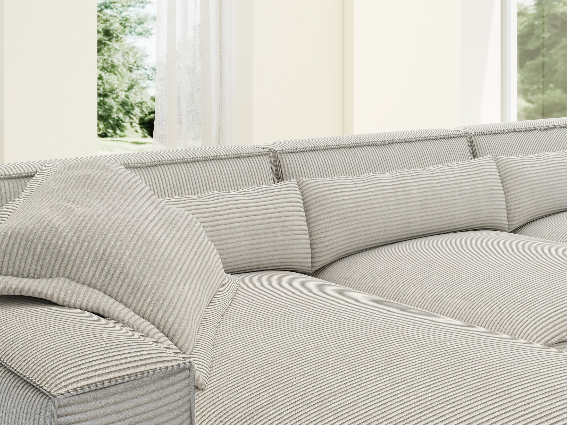 Colțar dumonde cu sezut confortabil din spuma HR, Marvelo XL Zoom Gri Mint 366x175 cm