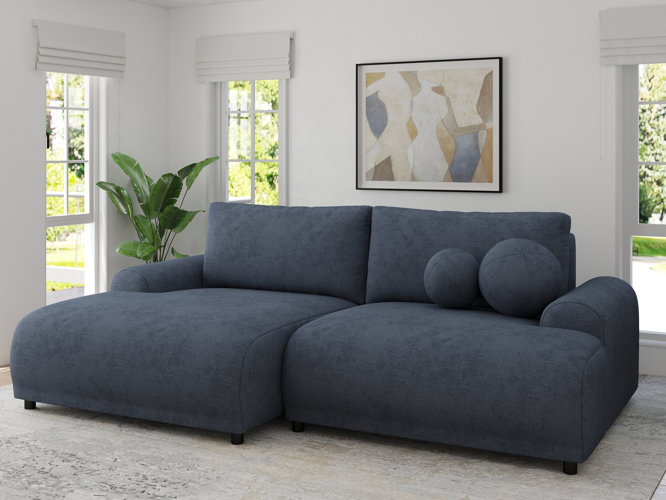 Colțar extensibil dumonde cu ladă de depozitare și șezut confortabil din spumă HR, Carlo Enjoy Antracit 240x145 cm