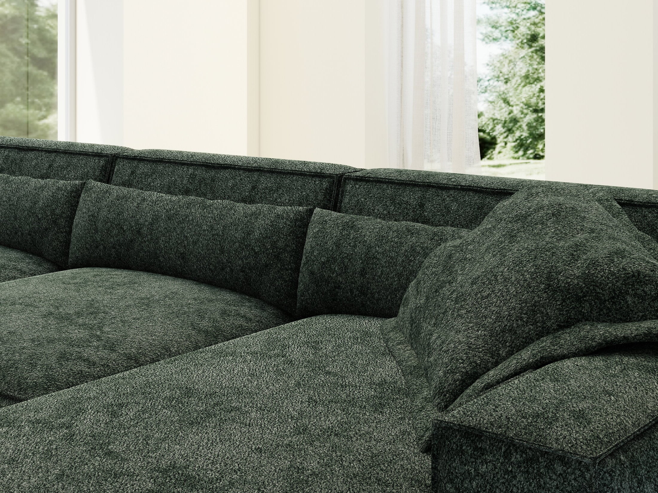 Colțar dumonde cu sezut confortabil din spuma HR, Marvelo XL Euphoria Verde 366x175 cm II