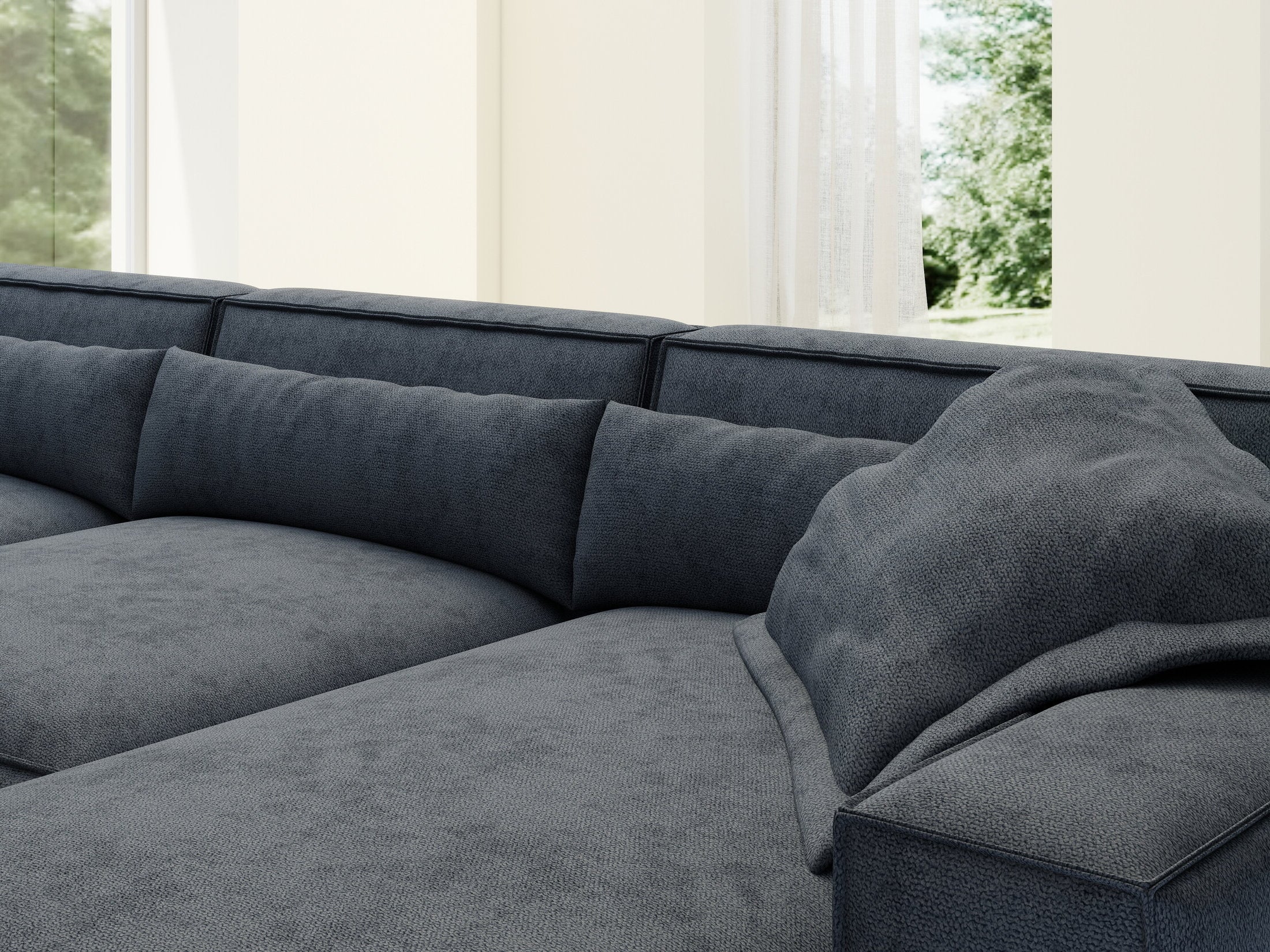 Colțar dumonde cu sezut confortabil din spuma HR, Marvelo XL Enjoy Antracit 366x175 cm II