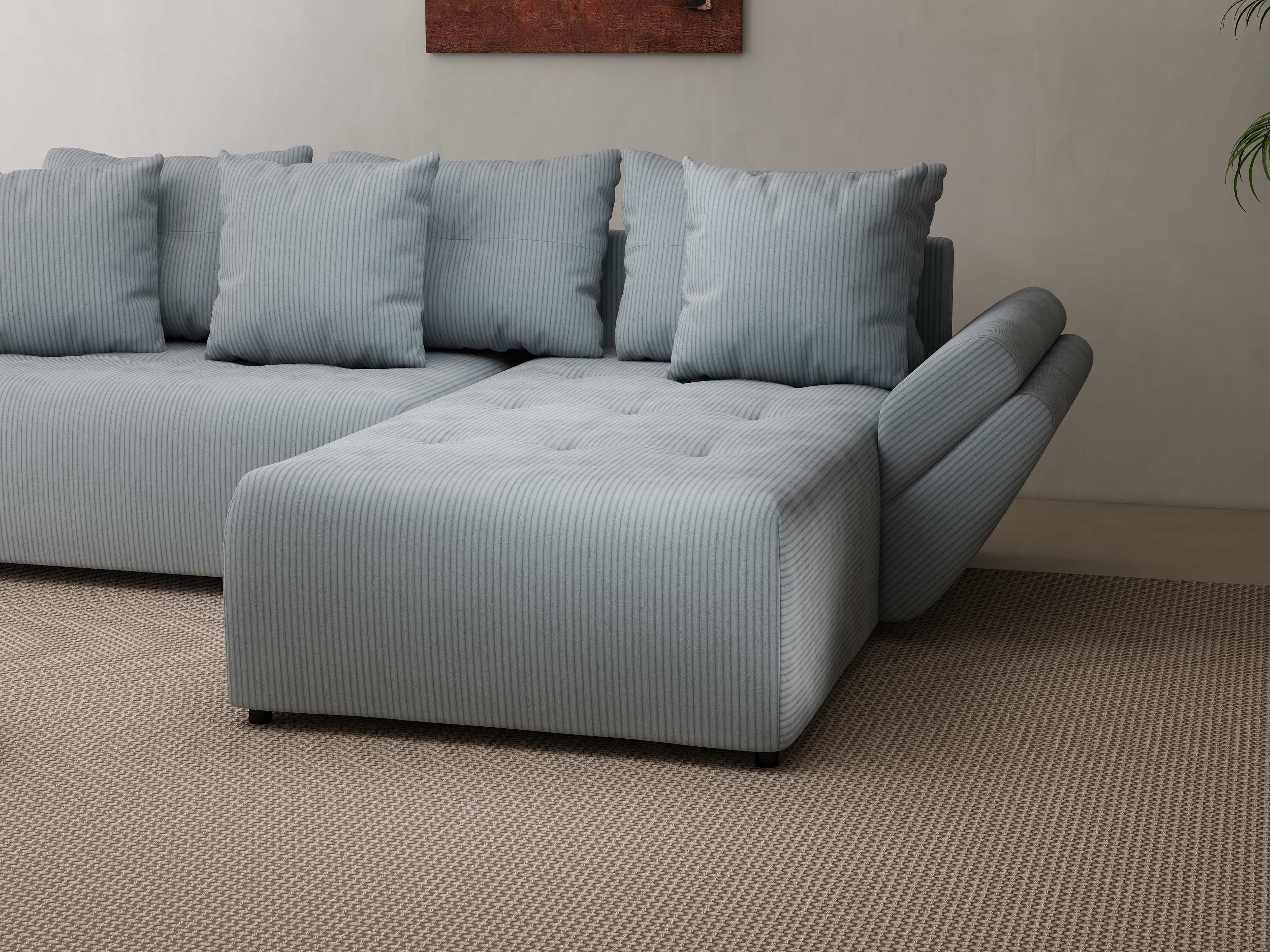 Colțar extensibil dumonde cu ladă de depozitare si sezut confortabil din spuma HR, Berlin Zoom Grey 280x185 cm II Fabrica