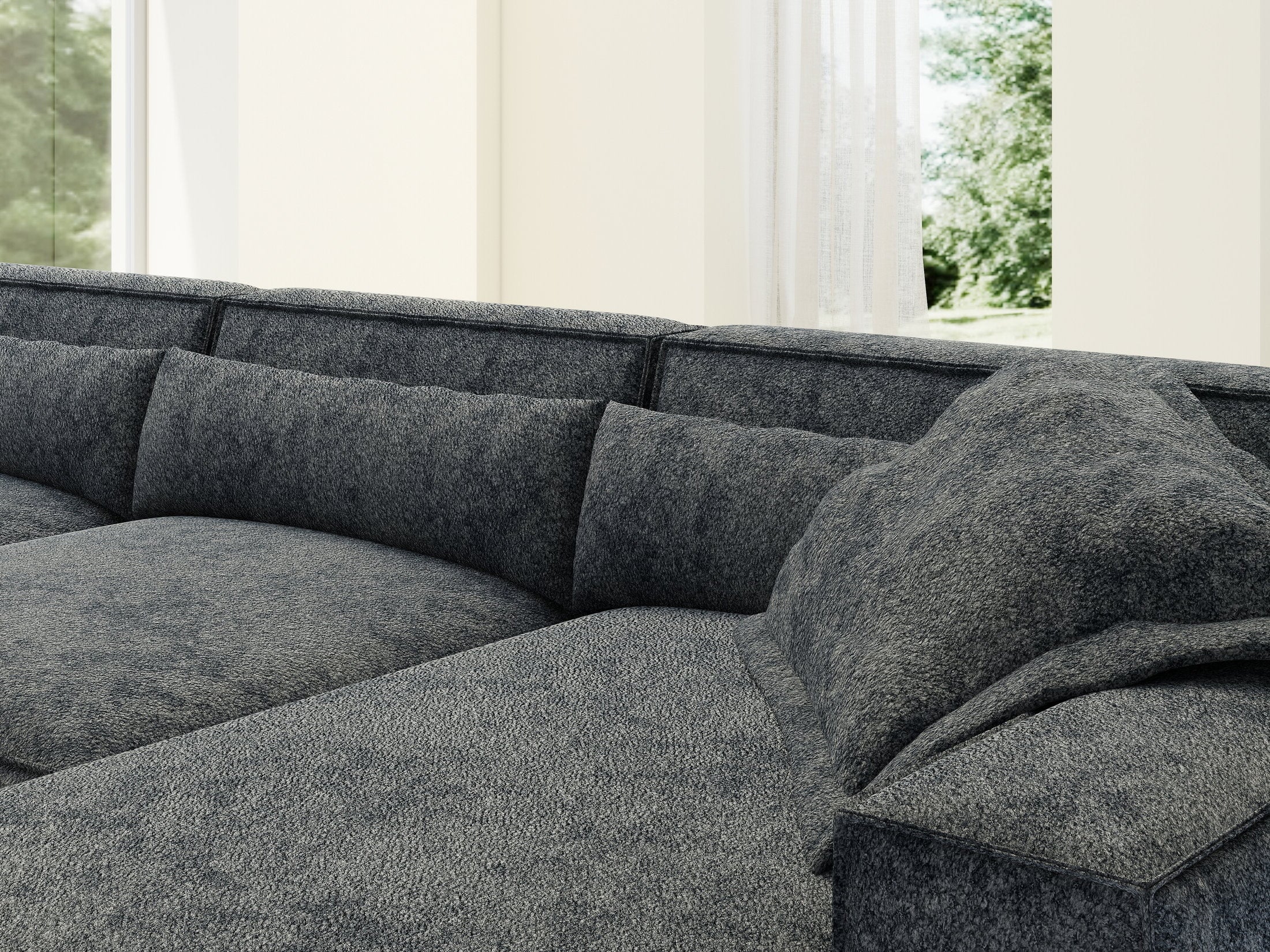 Colțar dumonde cu sezut confortabil din spuma HR, Marvelo XL Euphoria Gri Grafit 366x175 cm II