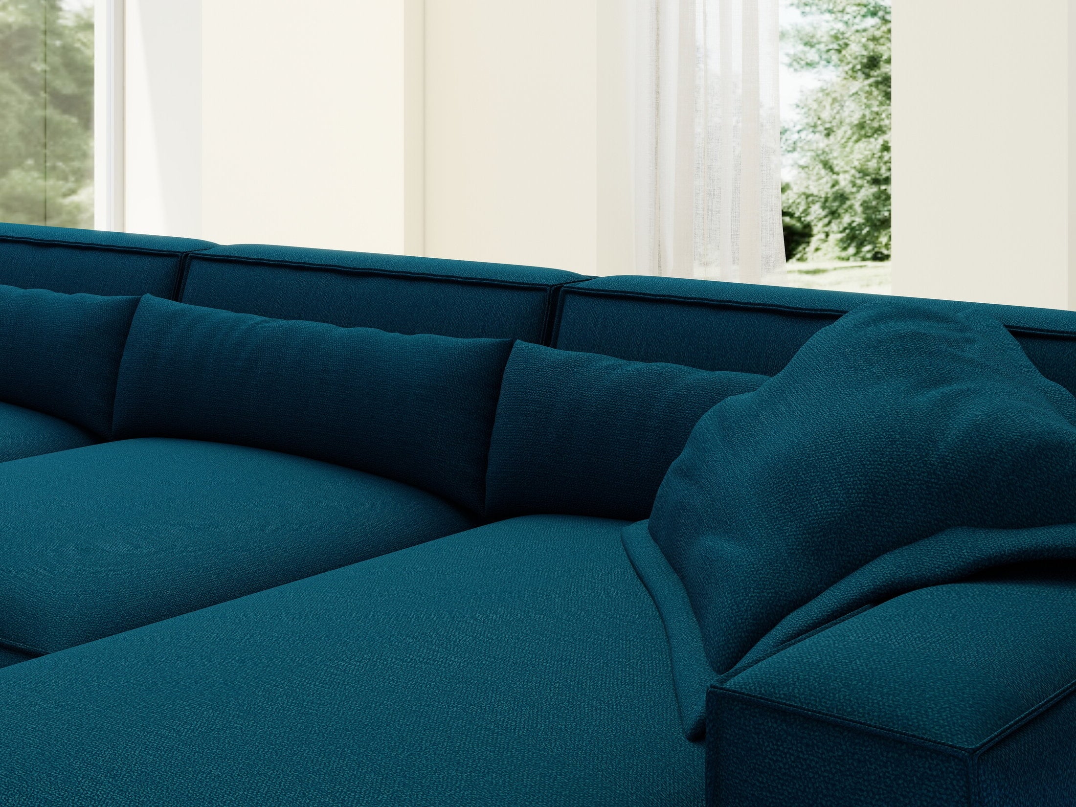 Colțar dumonde cu sezut confortabil din spuma HR, Marvelo XL Enjoy Verde Petrol 366x175 cm II