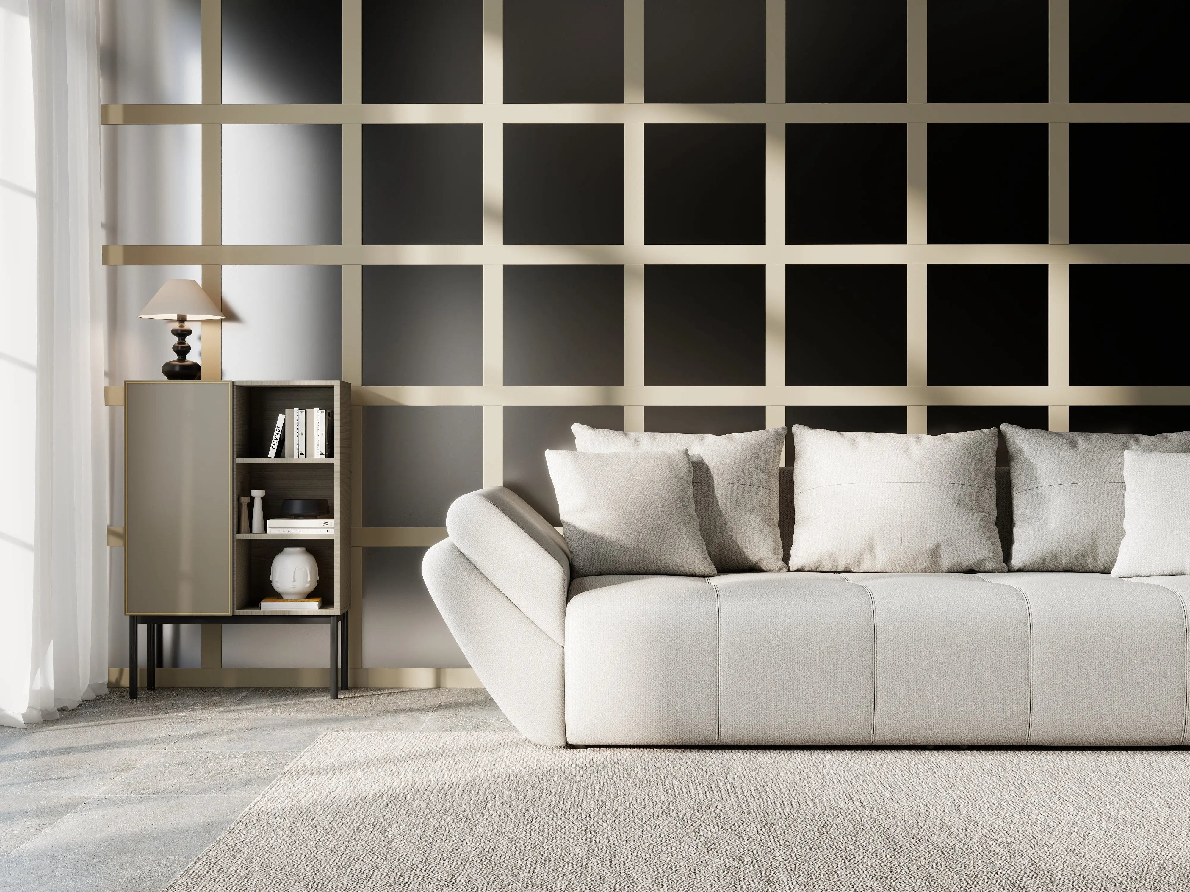 Canapea extensibilă dumonde cu ladă de depozitare si sezut confortabil din spuma HR, Berlin Enjoy Bej 250x100 cm Fabrica