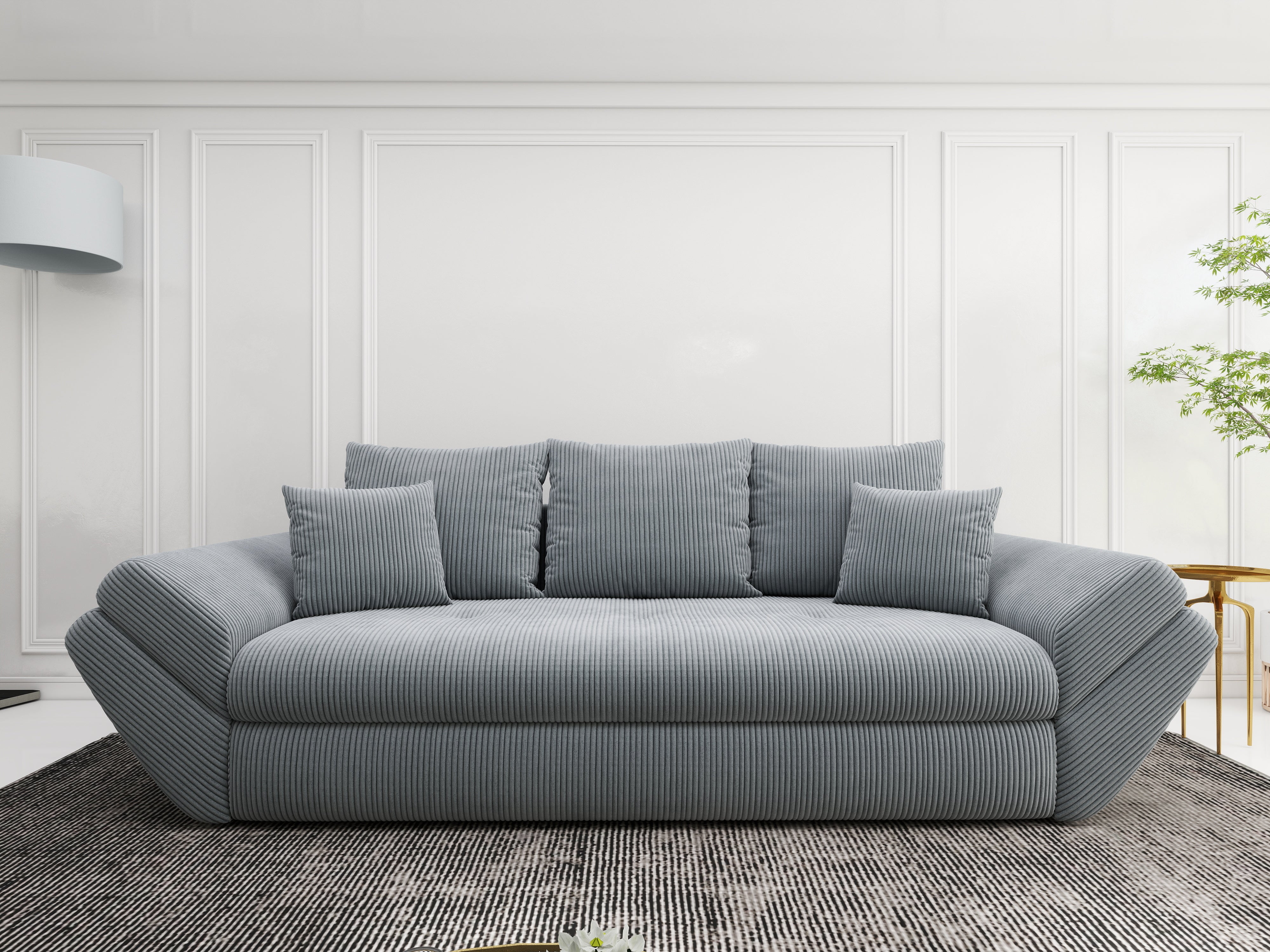 Canapea extensibilă dumonde cu ladă de depozitare si sezut confortabil din spuma HR, Loana Zoom Grey 250x100 cm Fabrica