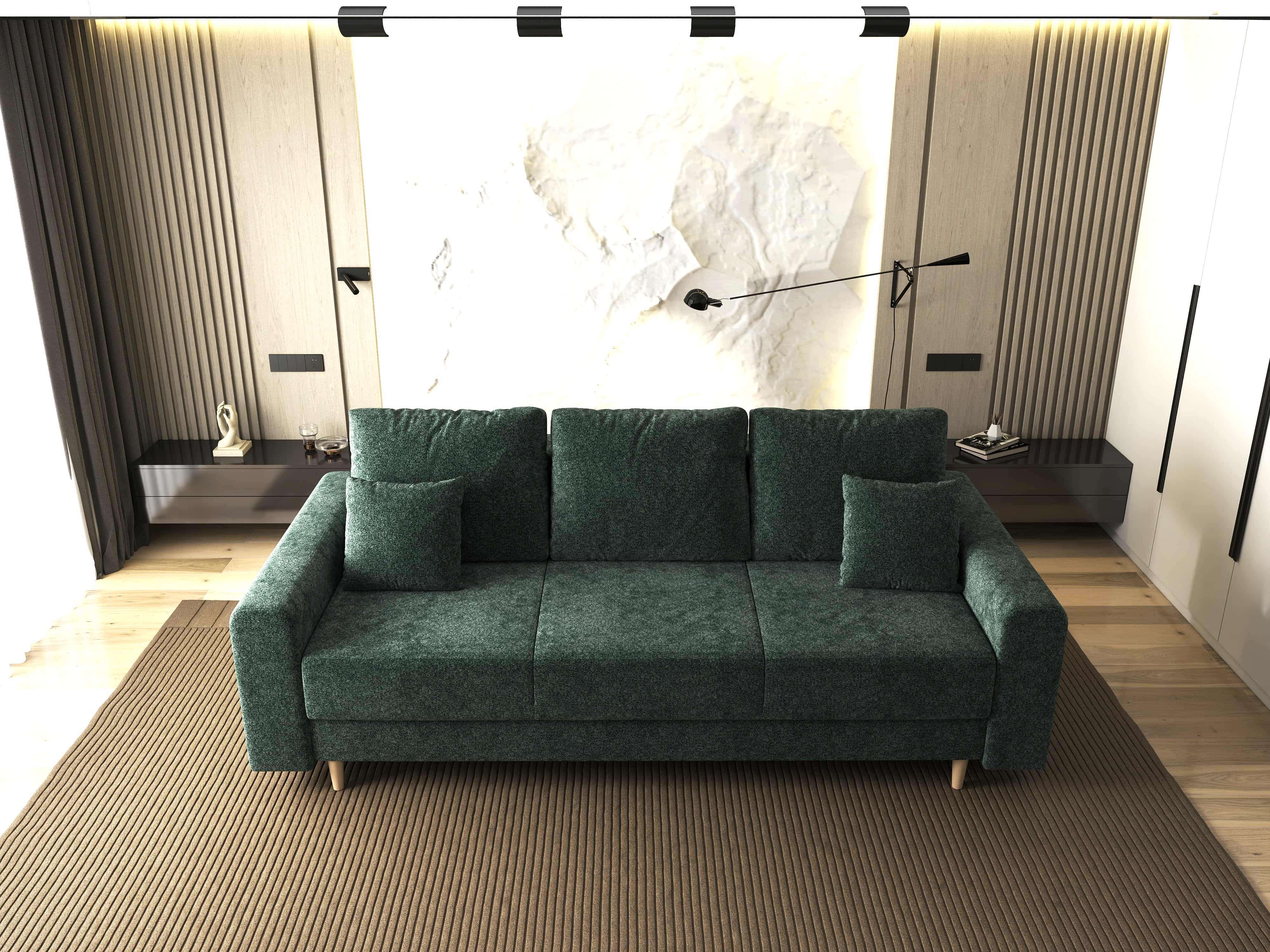 Canapea extensibilă dumonde cu ladă de depozitare si sezut confortabil din spuma HR, Kronos Euphoria Verde 210x100 cm fabrica