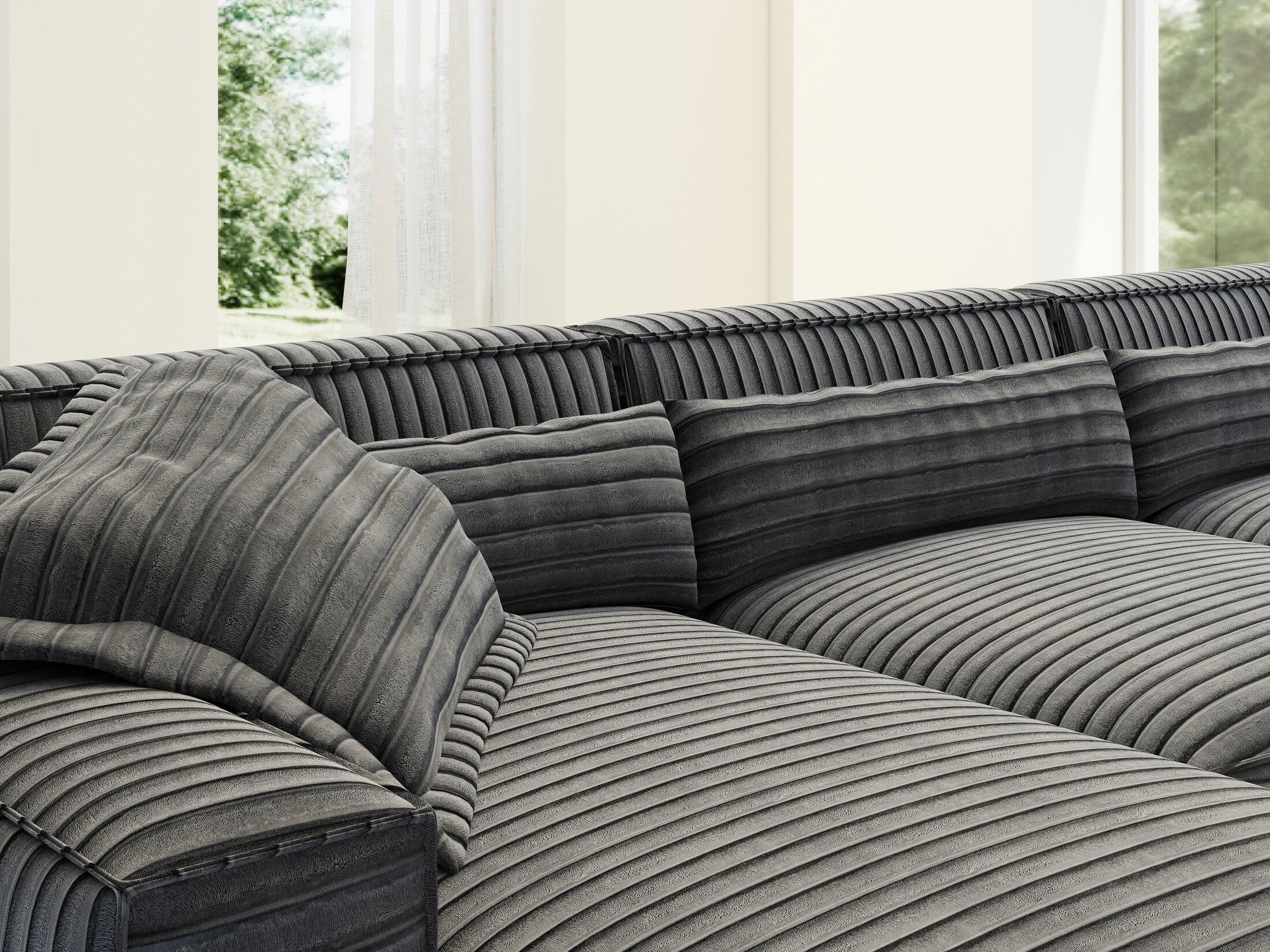 Colțar dumonde cu sezut confortabil din spuma HR, Marvelo XL Ambience Gri 366x175 cm