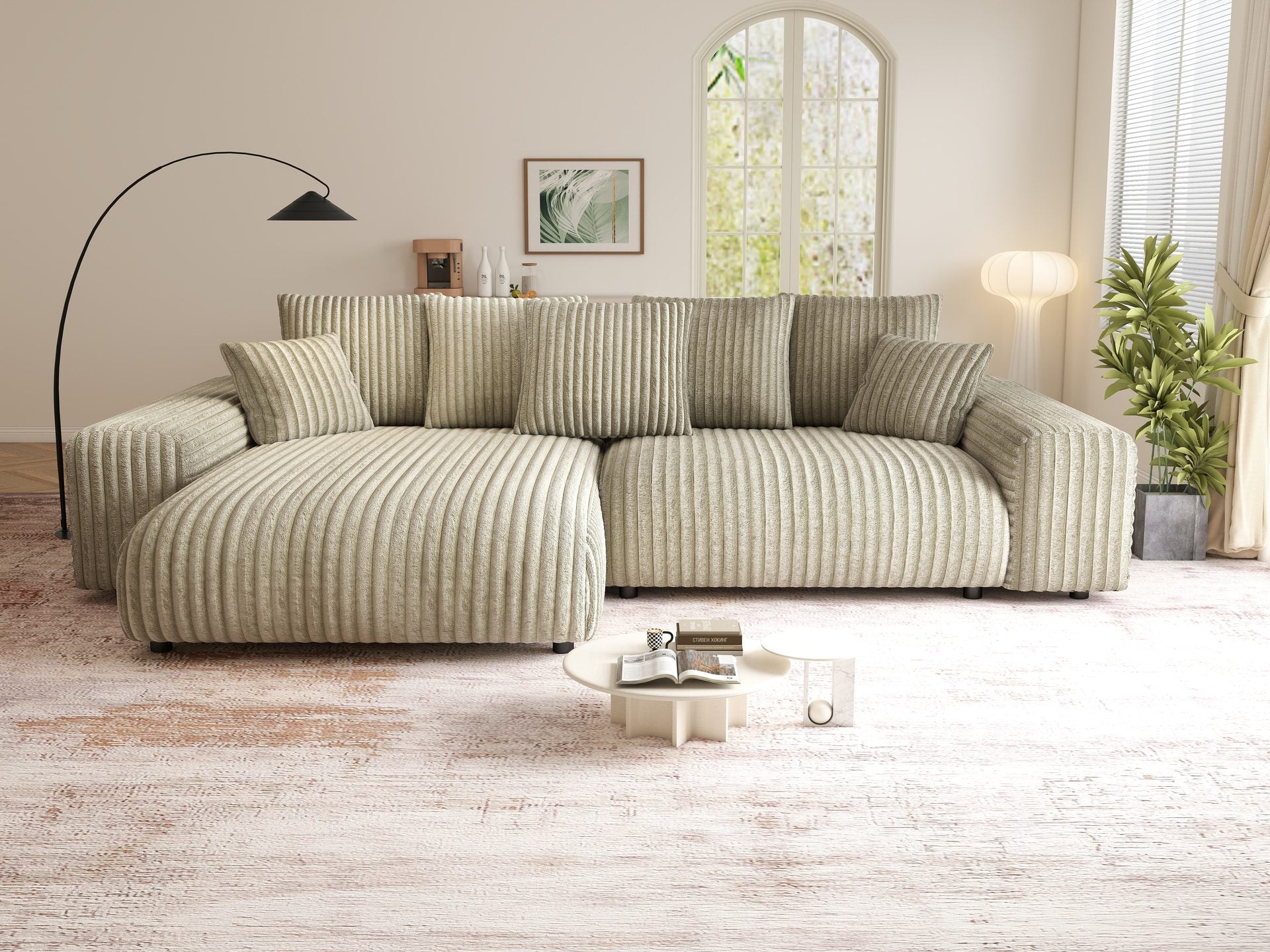 Canapea Dumonde Luma Small, Tilia 83-grispre bej (ROP F331)