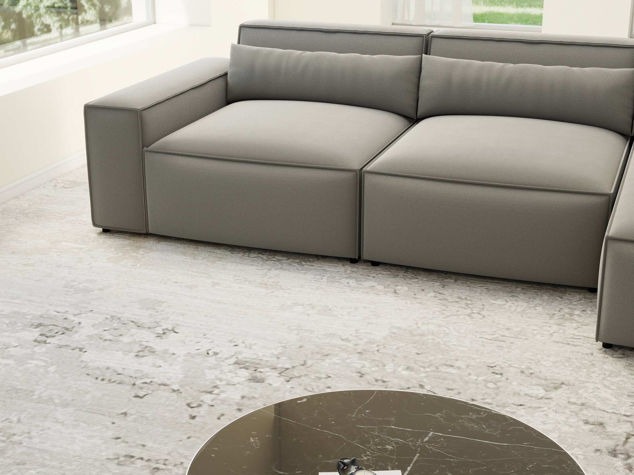 Colțar dumonde cu sezut confortabil din spuma HR, Marvelo XL Royal Gri 366x175 cm II