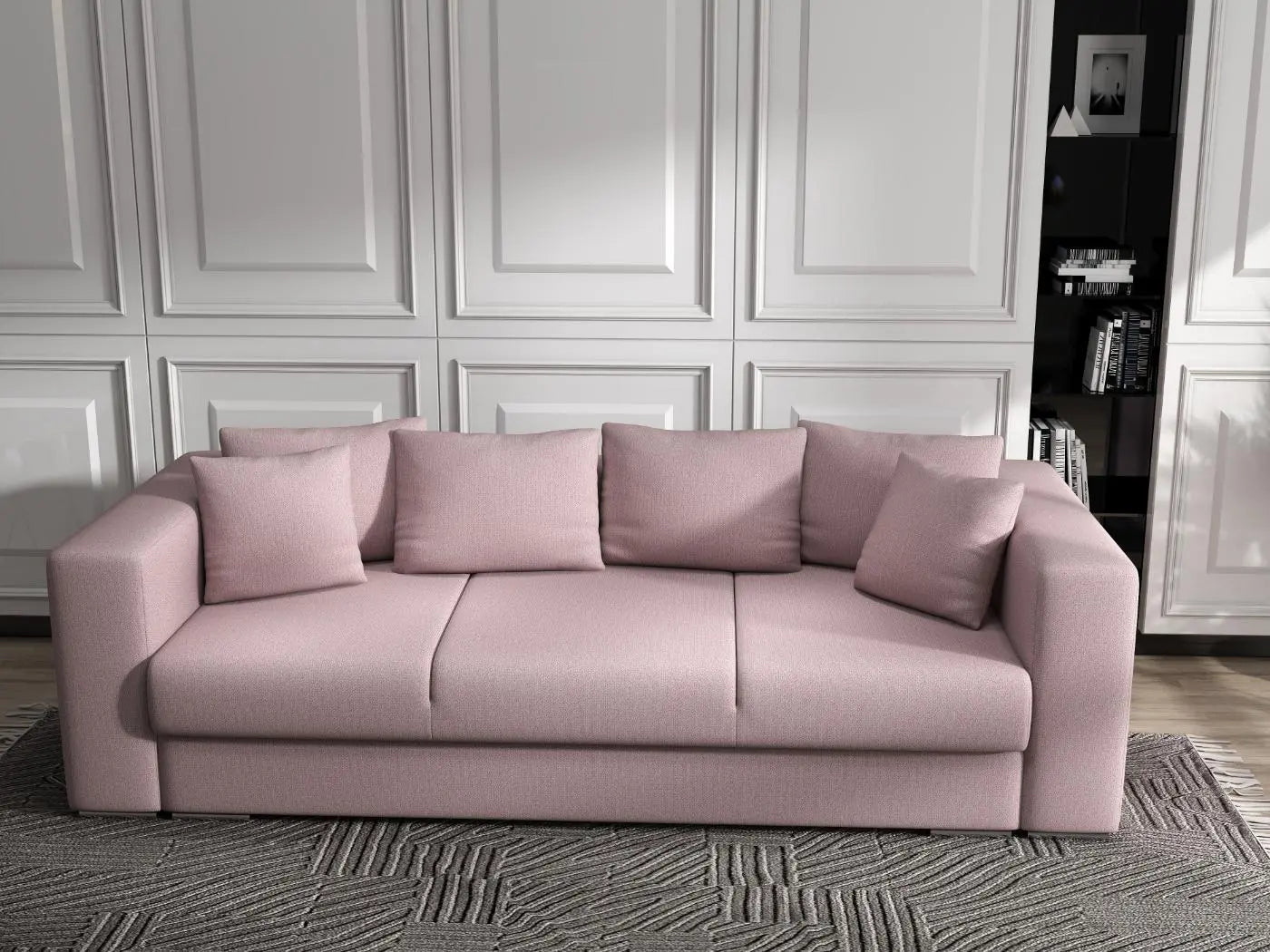Canapea extensibilă dumonde cu ladă de depozitare si sezut confortabil din spuma HR, Gloria Pink 240x100 cm Fabrica