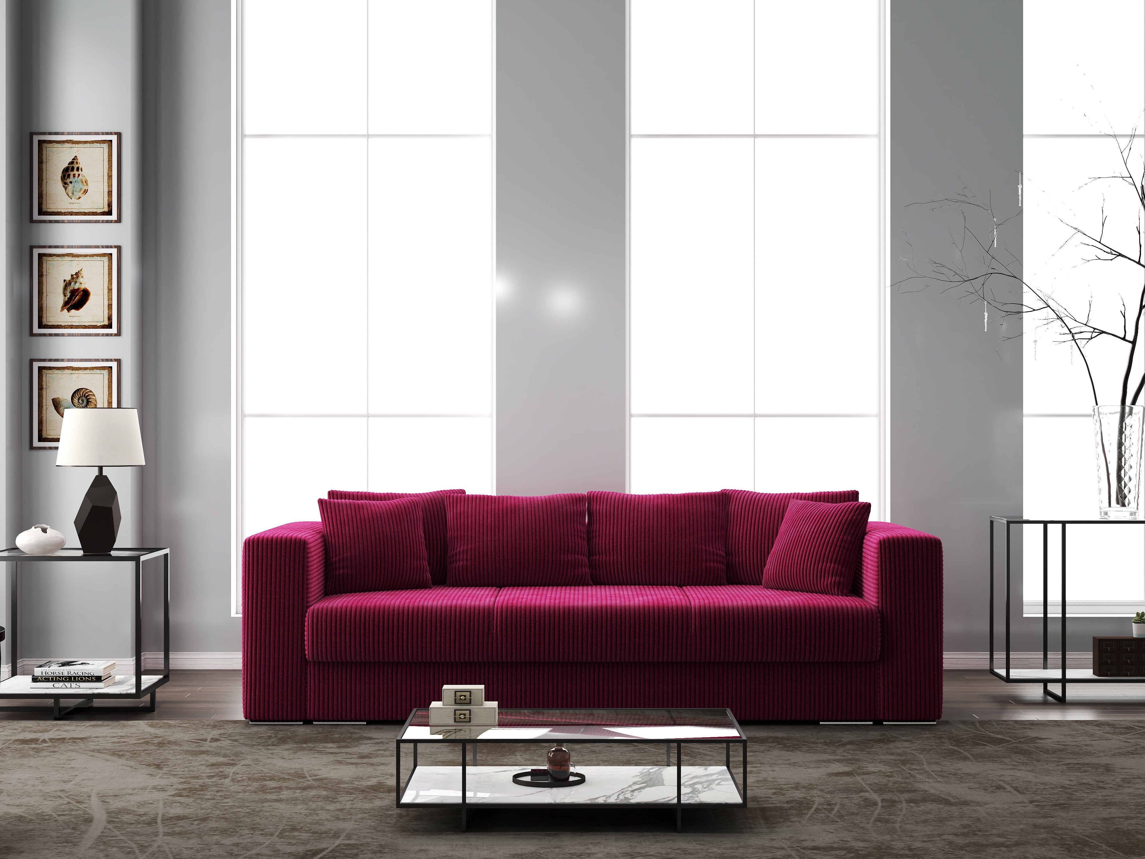 Canapea extensibilă dumonde cu ladă de depozitare si sezut confortabil din spuma HR, Gloria Zoom Red 240x100 cm Fabrica