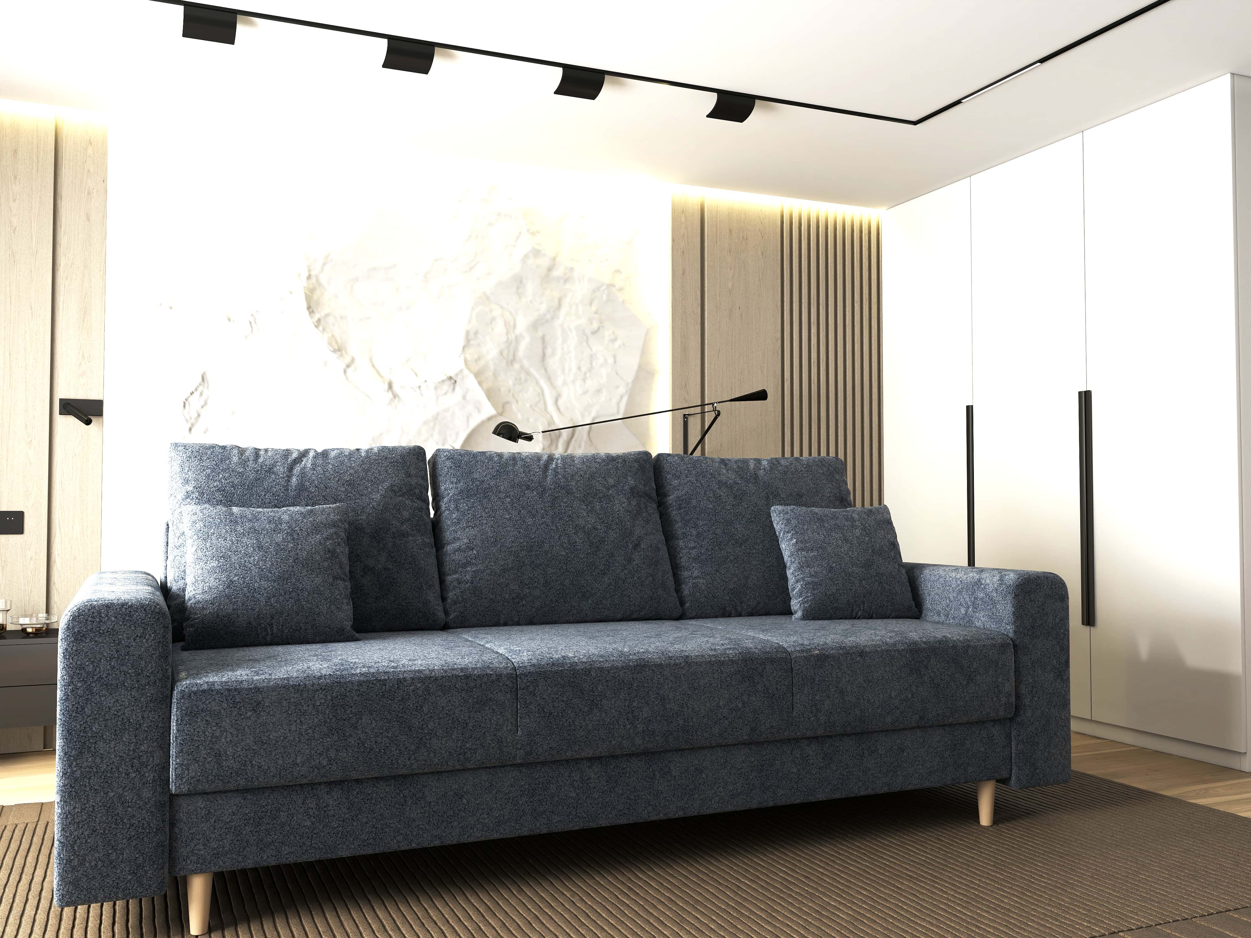 Canapea extensibilă dumonde cu ladă de depozitare si sezut confortabil din spuma HR, Kronos Euphoria Grafit 210x100 cm fabrica