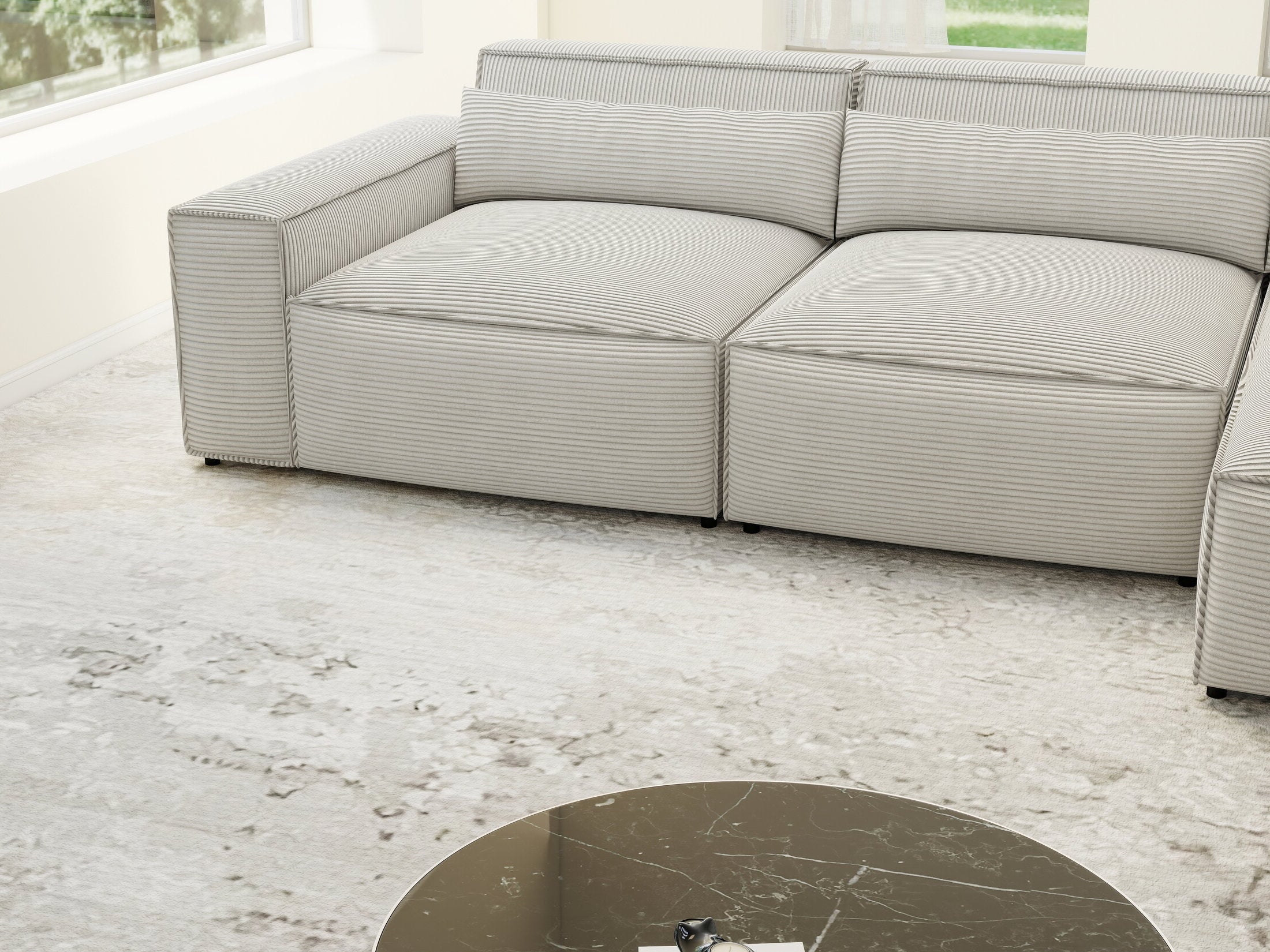 Colțar dumonde cu sezut confortabil din spuma HR, Marvelo XL Zoom Gri Mint 366x175 cm II