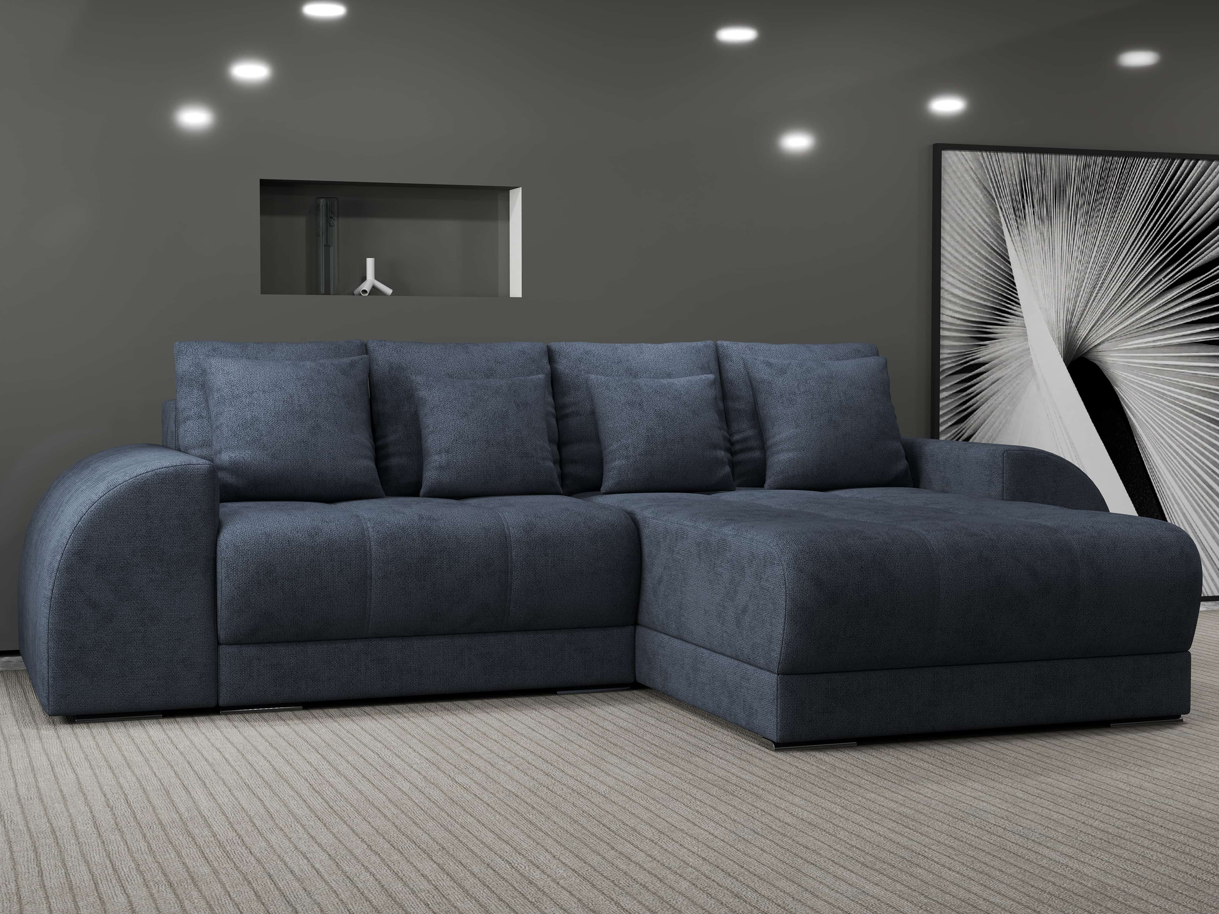 Colțar extensibil dumonde cu ladă de depozitare si sezut confortabil din spuma HR, Verona Enjoy Antracit II 290x185 cm Fabrica