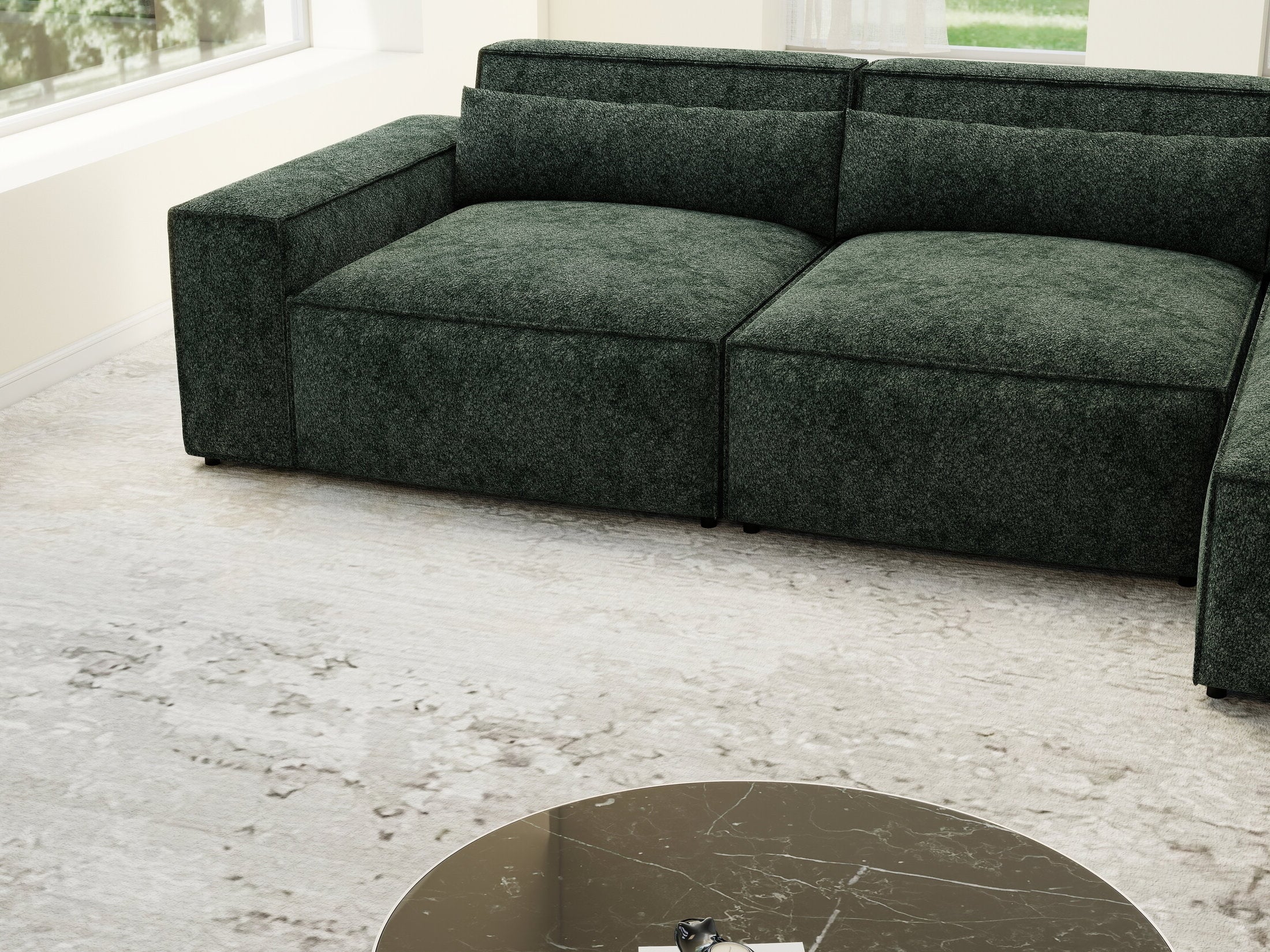 Colțar dumonde cu sezut confortabil din spuma HR, Marvelo XL Euphoria Verde 366x175 cm II