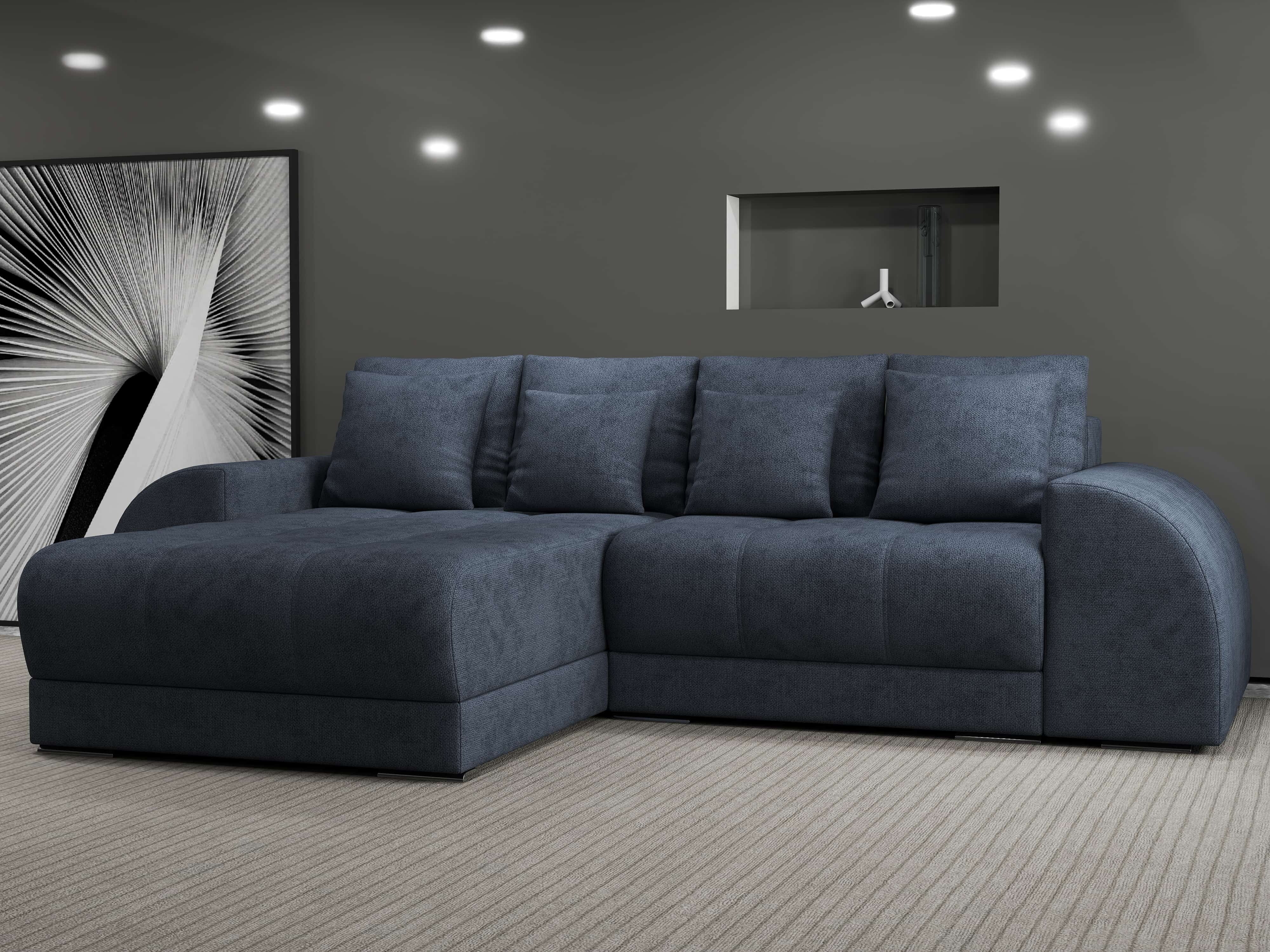 Colțar extensibil dumonde cu ladă de depozitare si sezut confortabil din spuma HR, Verona Enjoy Antracit 290x185 cm Fabrica