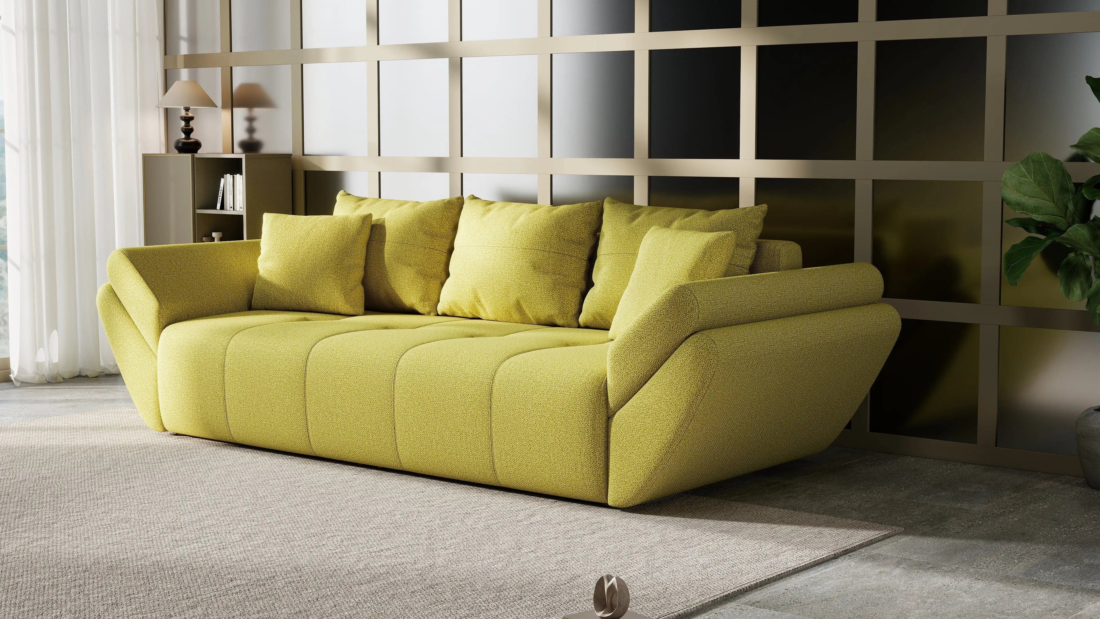 Canapea extensibilă dumonde cu ladă de depozitare si sezut confortabil din spuma HR, Berlin Enjoy Green 250x100 cm Fabrica