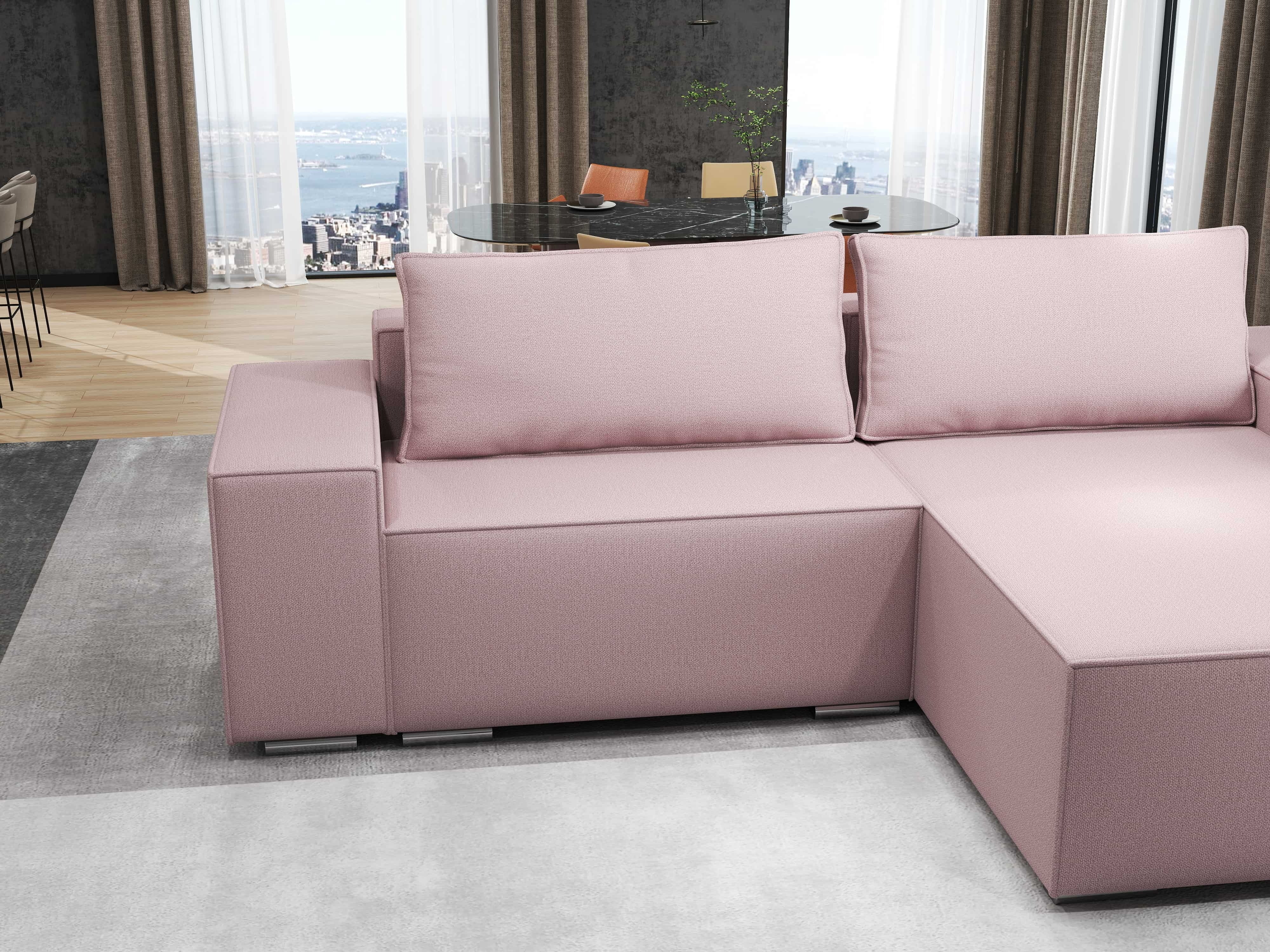 Colțar extensibil dumonde cu ladă de depozitare si sezut confortabil din spuma HR, Dream Enjoy Flamingo 290x185 cm II Fabrica