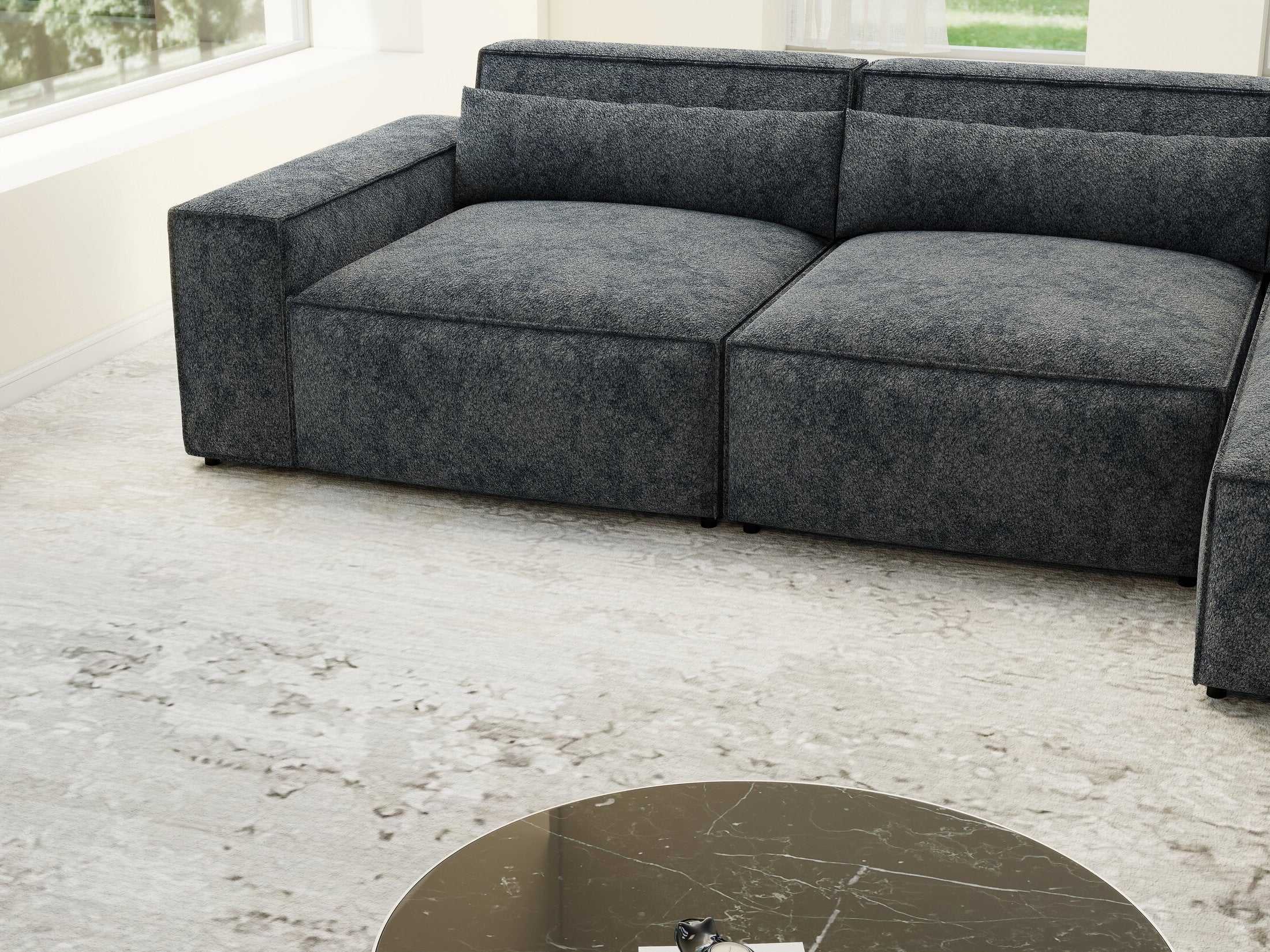 Colțar dumonde cu sezut confortabil din spuma HR, Marvelo XL Euphoria Gri Grafit 366x175 cm II