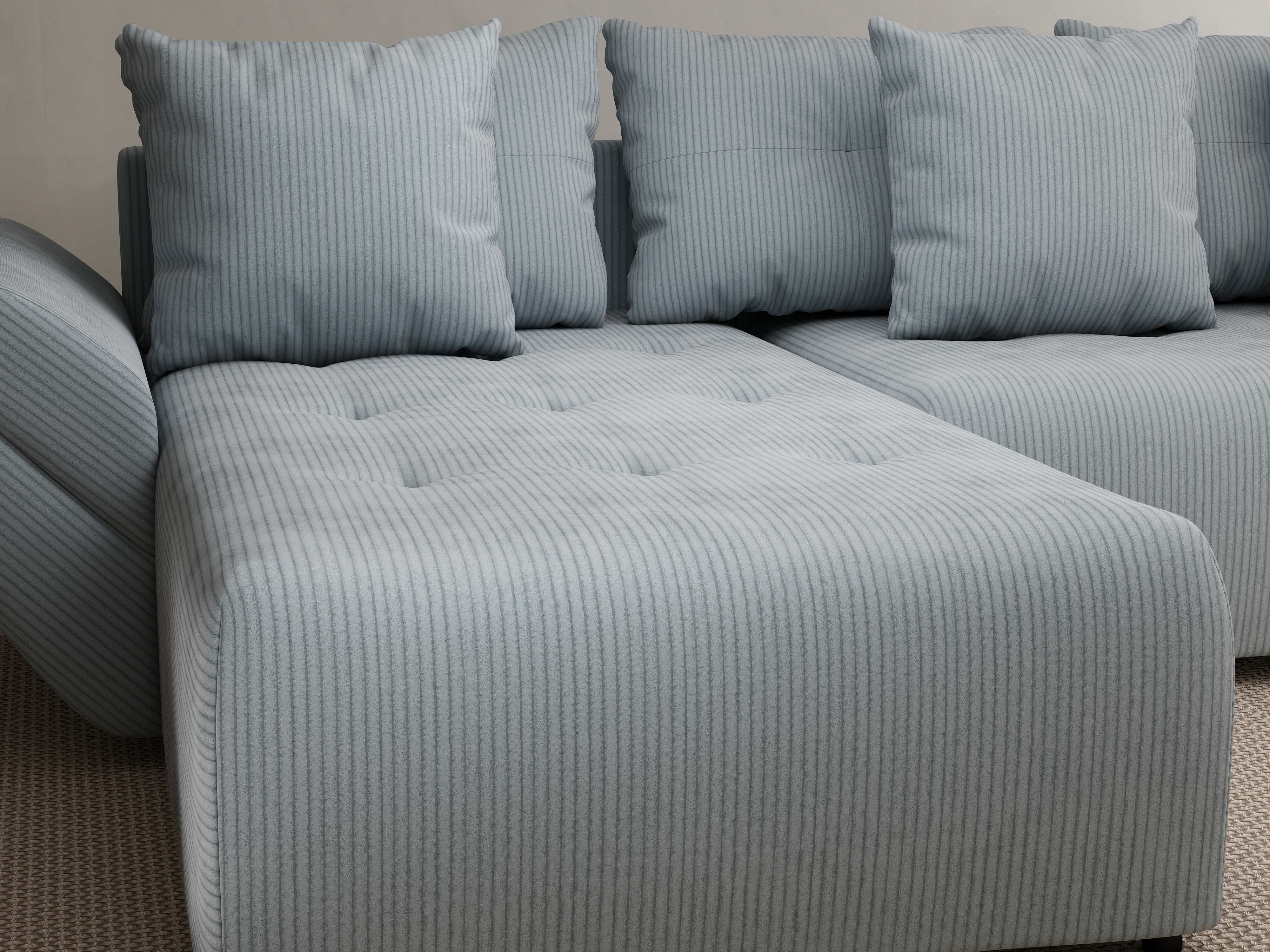 Colțar extensibil dumonde cu ladă de depozitare si sezut confortabil din spuma HR, Berlin Zoom Grey 280x185 cm Fabrica