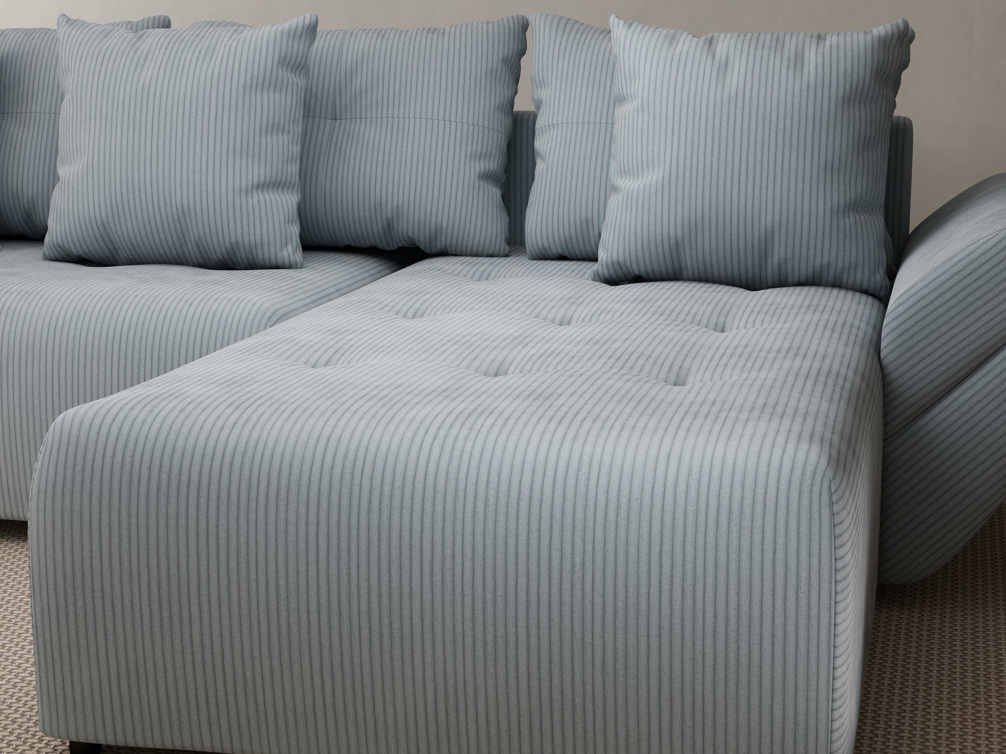 Colțar extensibil dumonde cu ladă de depozitare si sezut confortabil din spuma HR, Berlin Zoom Grey 280x185 cm II Fabrica