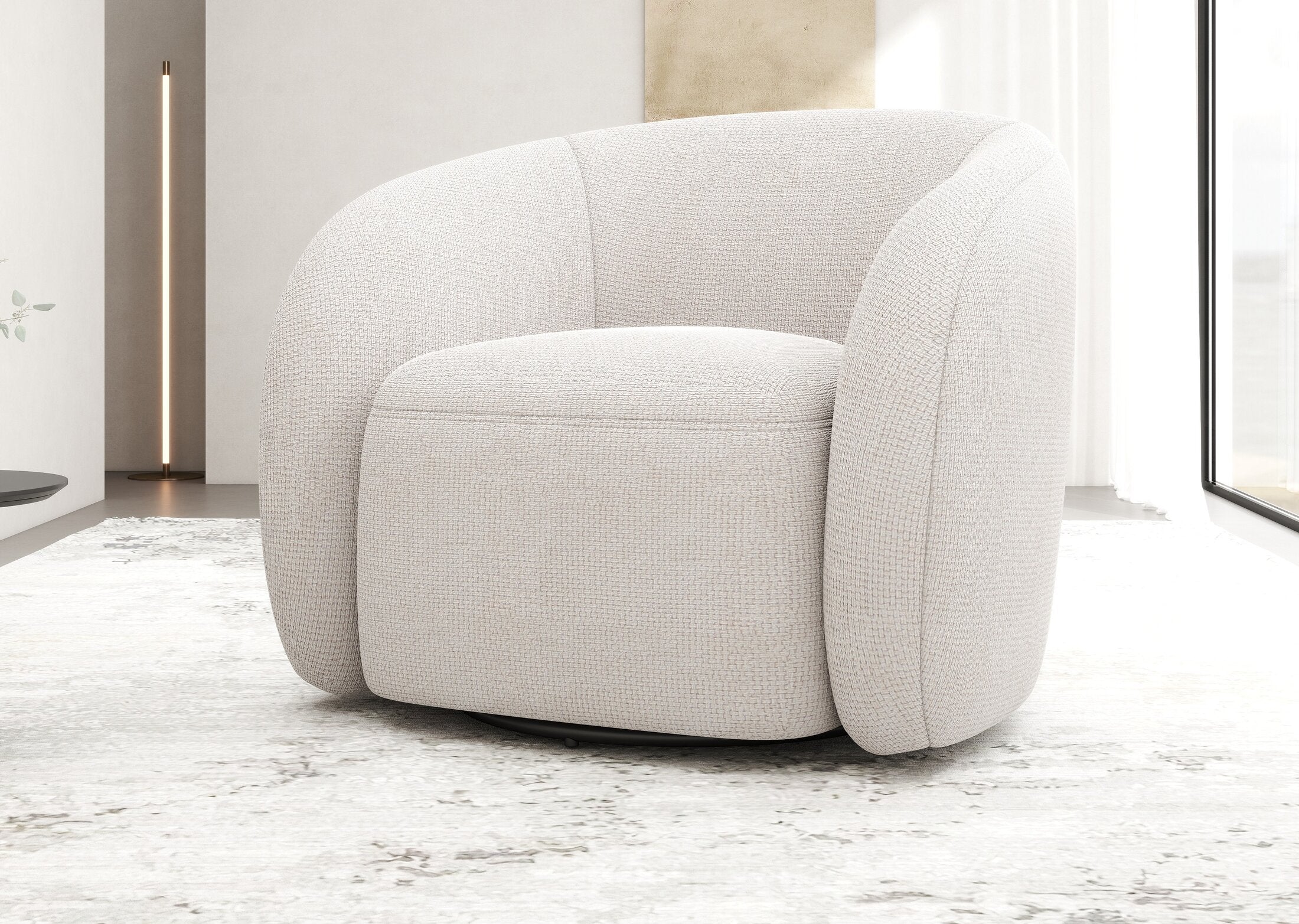 Fotoliu dumonde tapitat Bej modern Novar 77x72cm