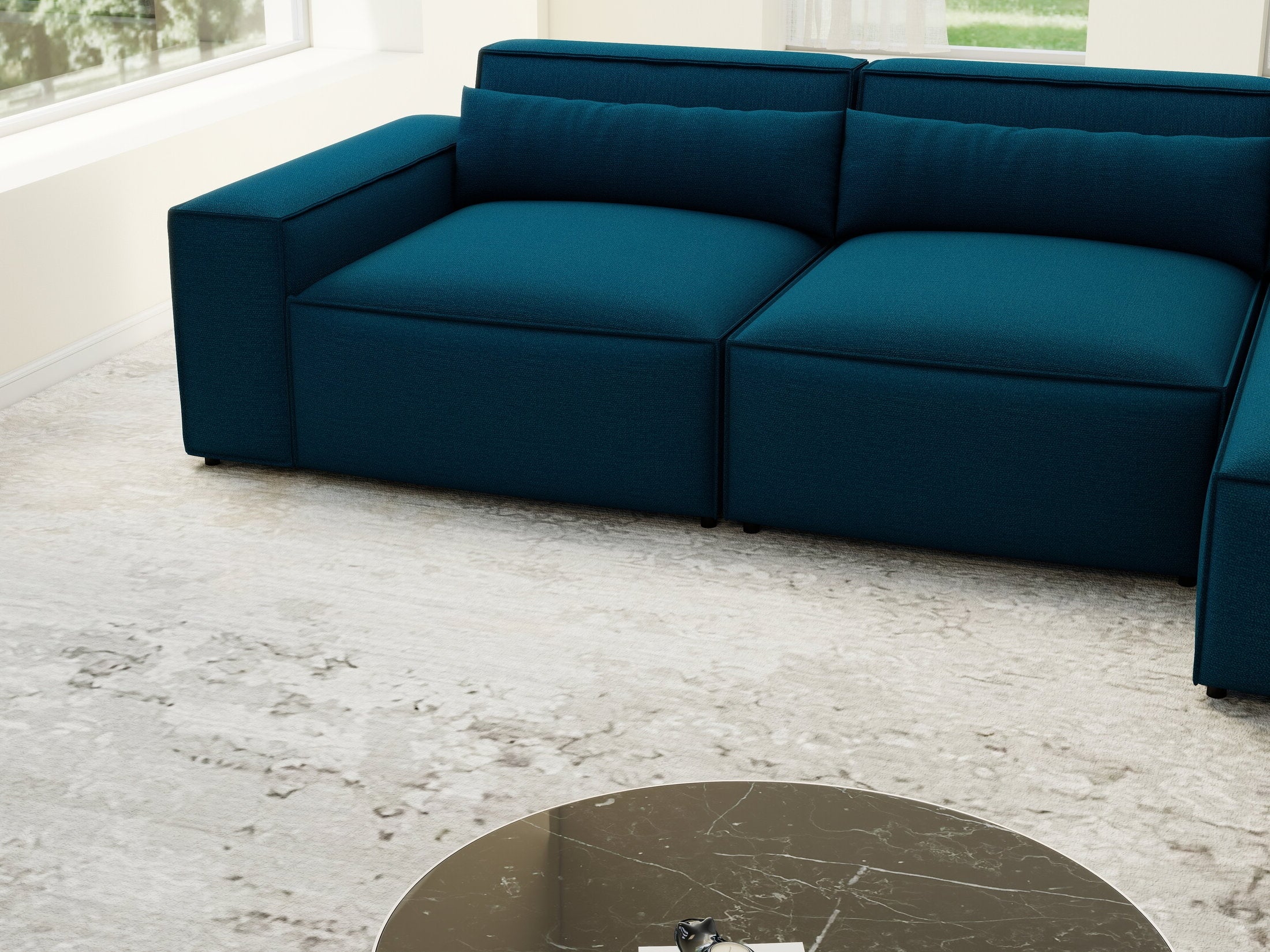 Colțar dumonde cu sezut confortabil din spuma HR, Marvelo XL Enjoy Verde Petrol 366x175 cm II