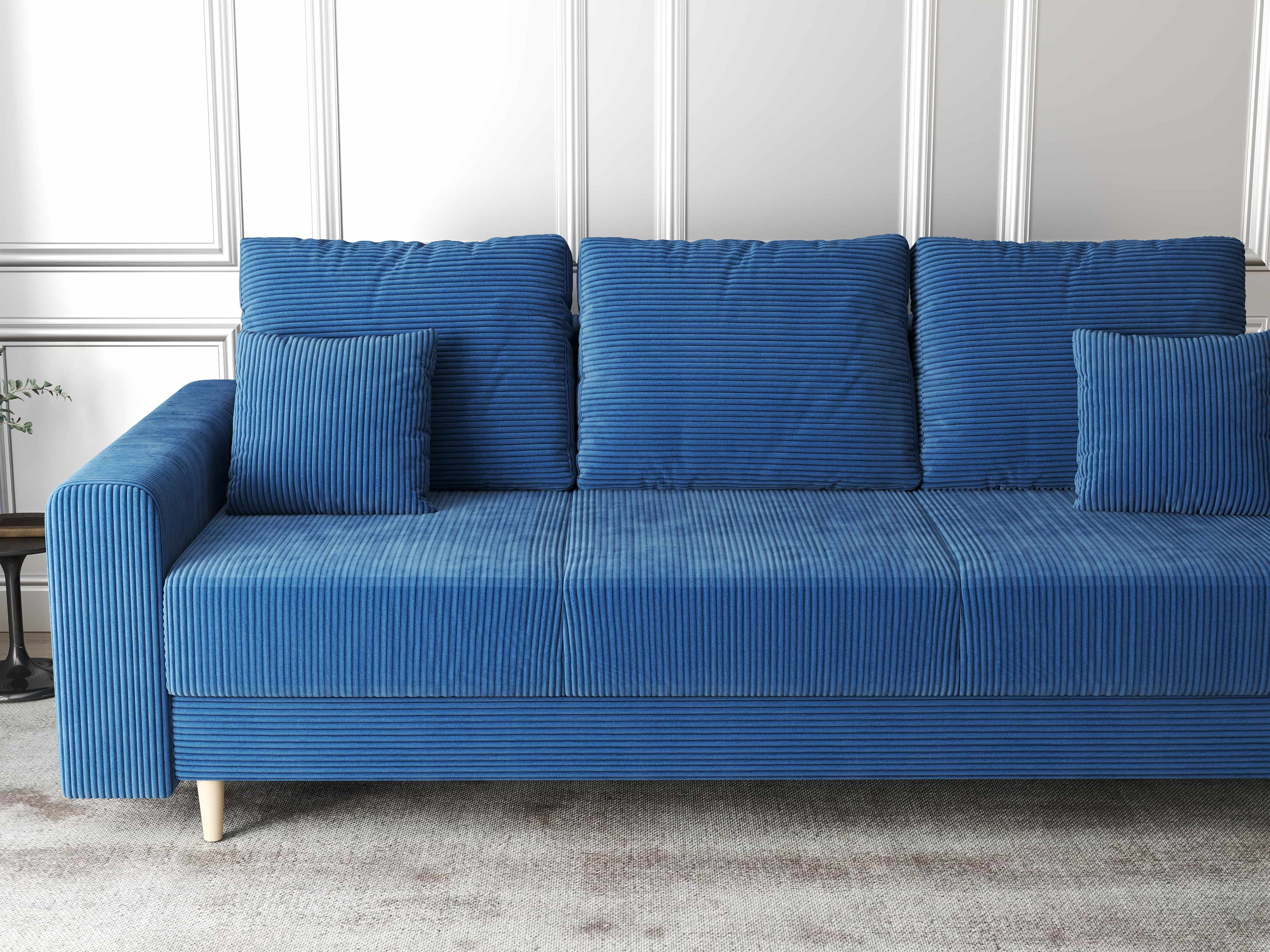 Canapea extensibilă dumonde cu ladă de depozitare si sezut confortabil din spuma HR, Kronos Zoom Albastru 210x100 cm fabrica