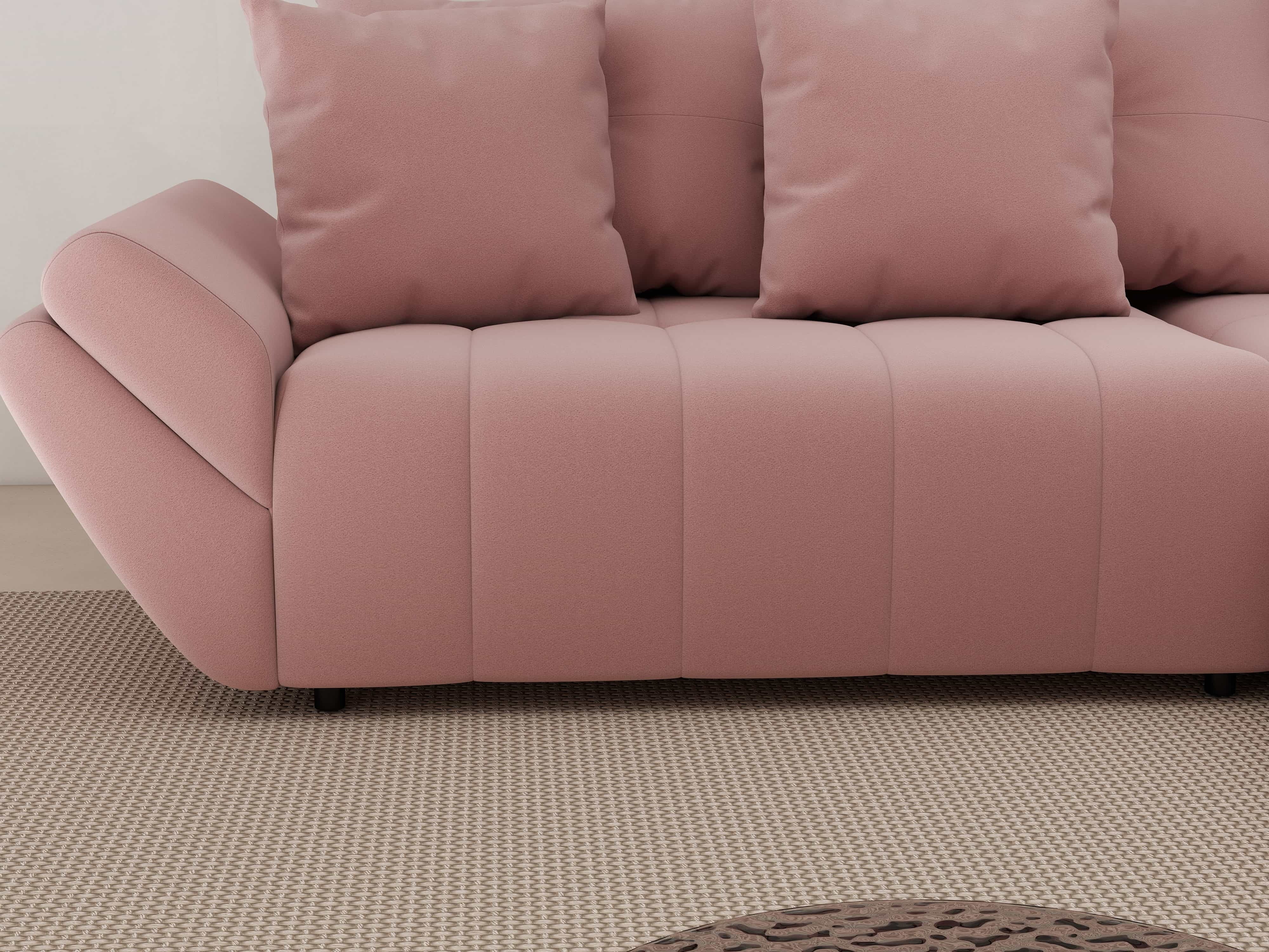 Colțar extensibil dumonde cu ladă de depozitare si sezut confortabil din spuma HR, Berlin Royal Roz 280x185 cm II Fabrica