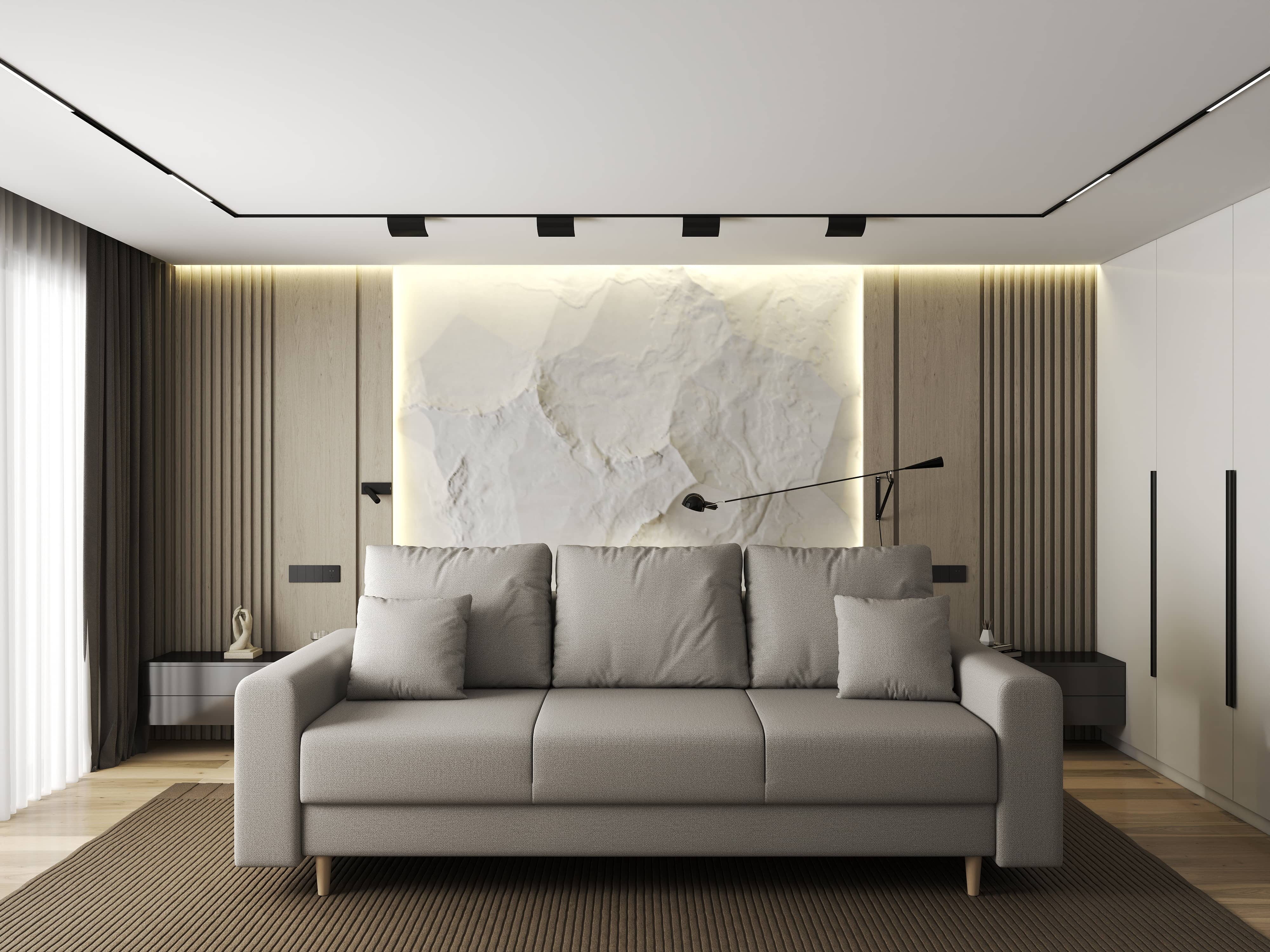 Canapea extensibilă dumonde cu ladă de depozitare si sezut confortabil din spuma HR, Kronos Enjoy Bej 210x100 cm fabrica