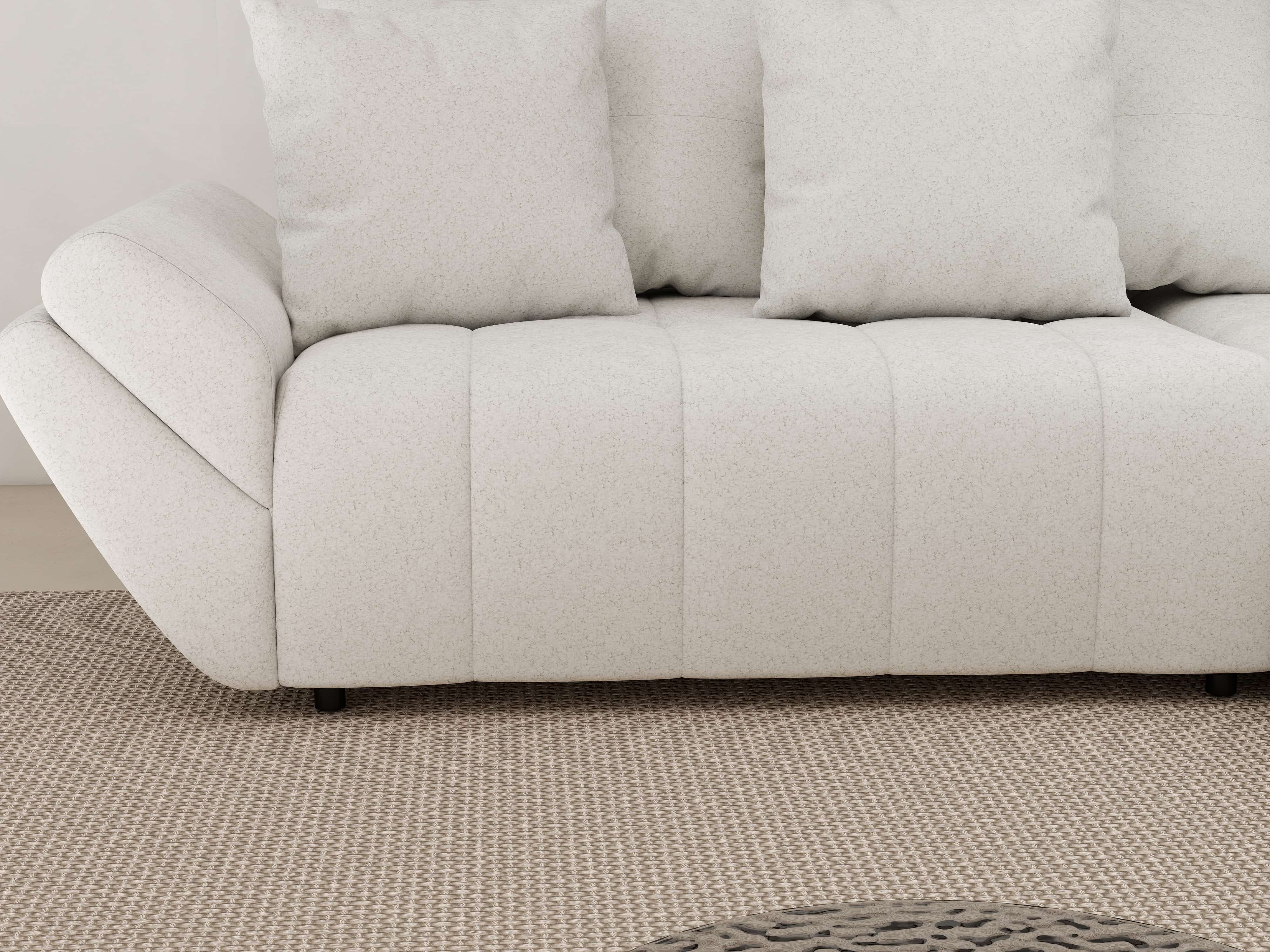 Colțar extensibil dumonde cu ladă de depozitare si sezut confortabil din spuma HR, Berlin Euphoria Ivory 280x185 cm II Fabrica