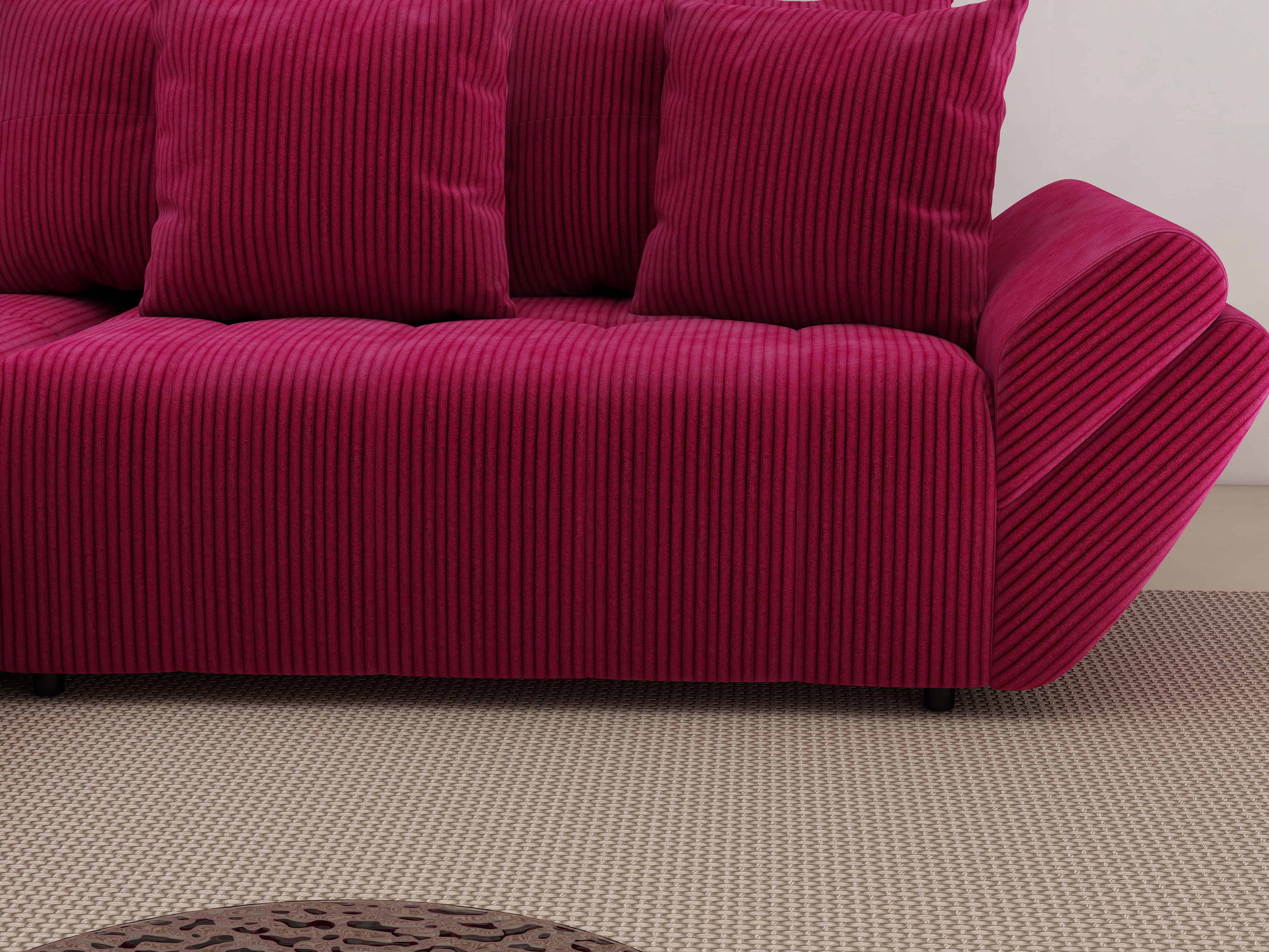 Colțar extensibil dumonde cu ladă de depozitare si sezut confortabil din spuma HR, Berlin Zoom Red 280x185 cm Fabrica