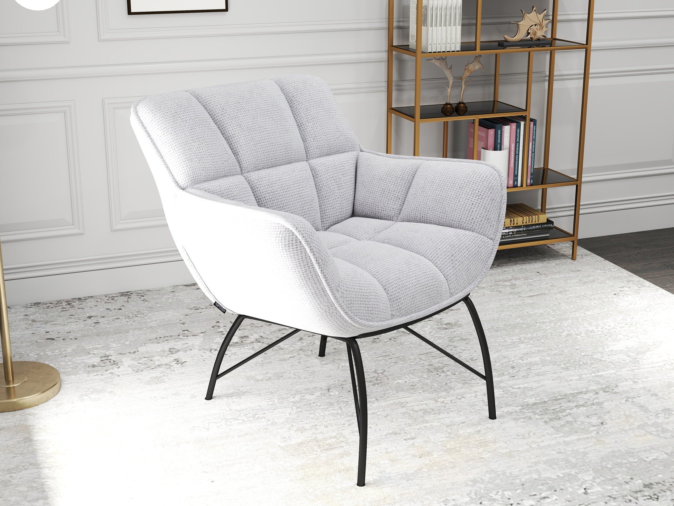 Fotoliu dumonde tapitat Gri modern Sienna 72x79cm