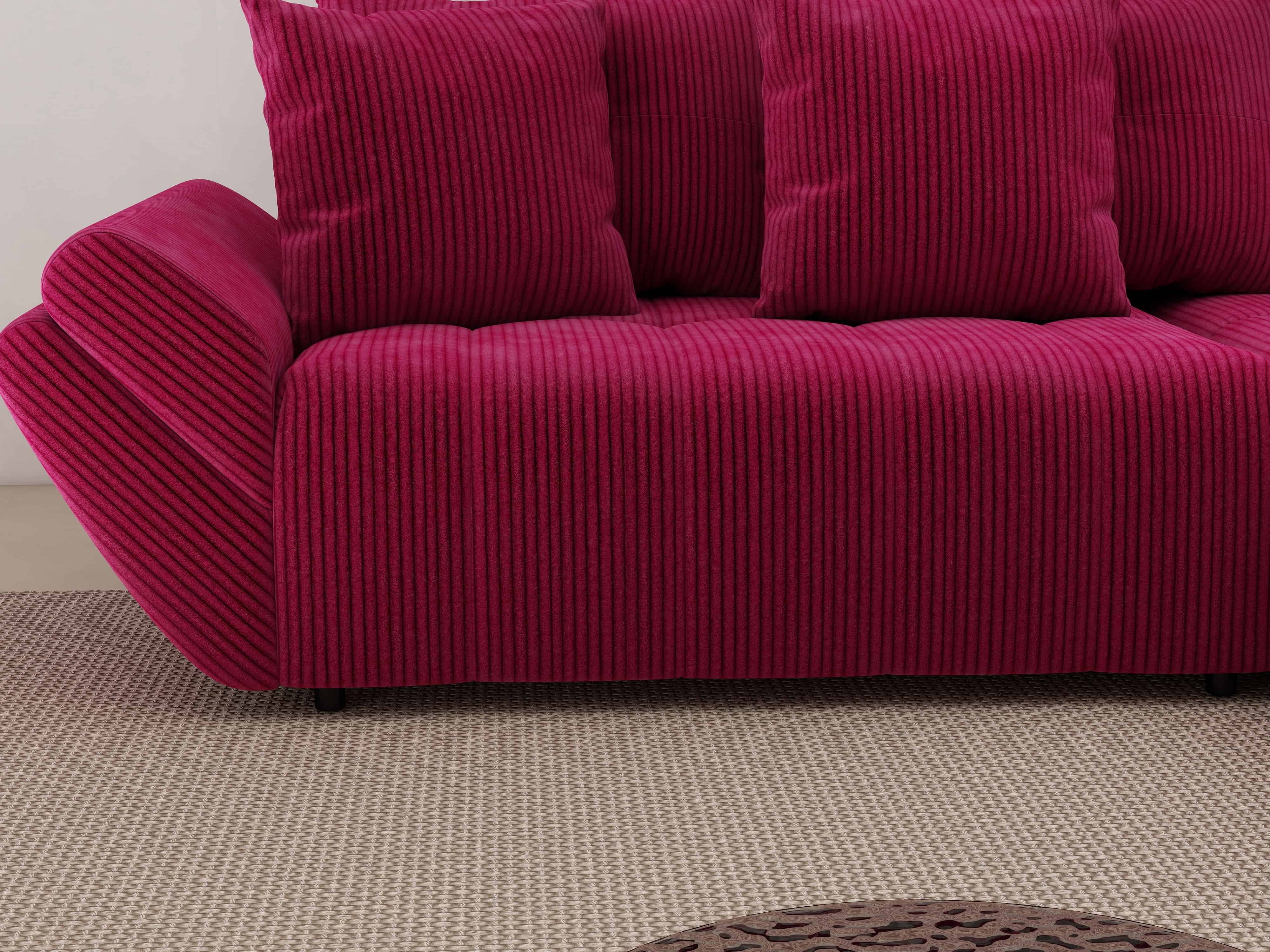 Colțar extensibil dumonde cu ladă de depozitare si sezut confortabil din spuma HR, Berlin Zoom Red 280x185 cm II Fabrica