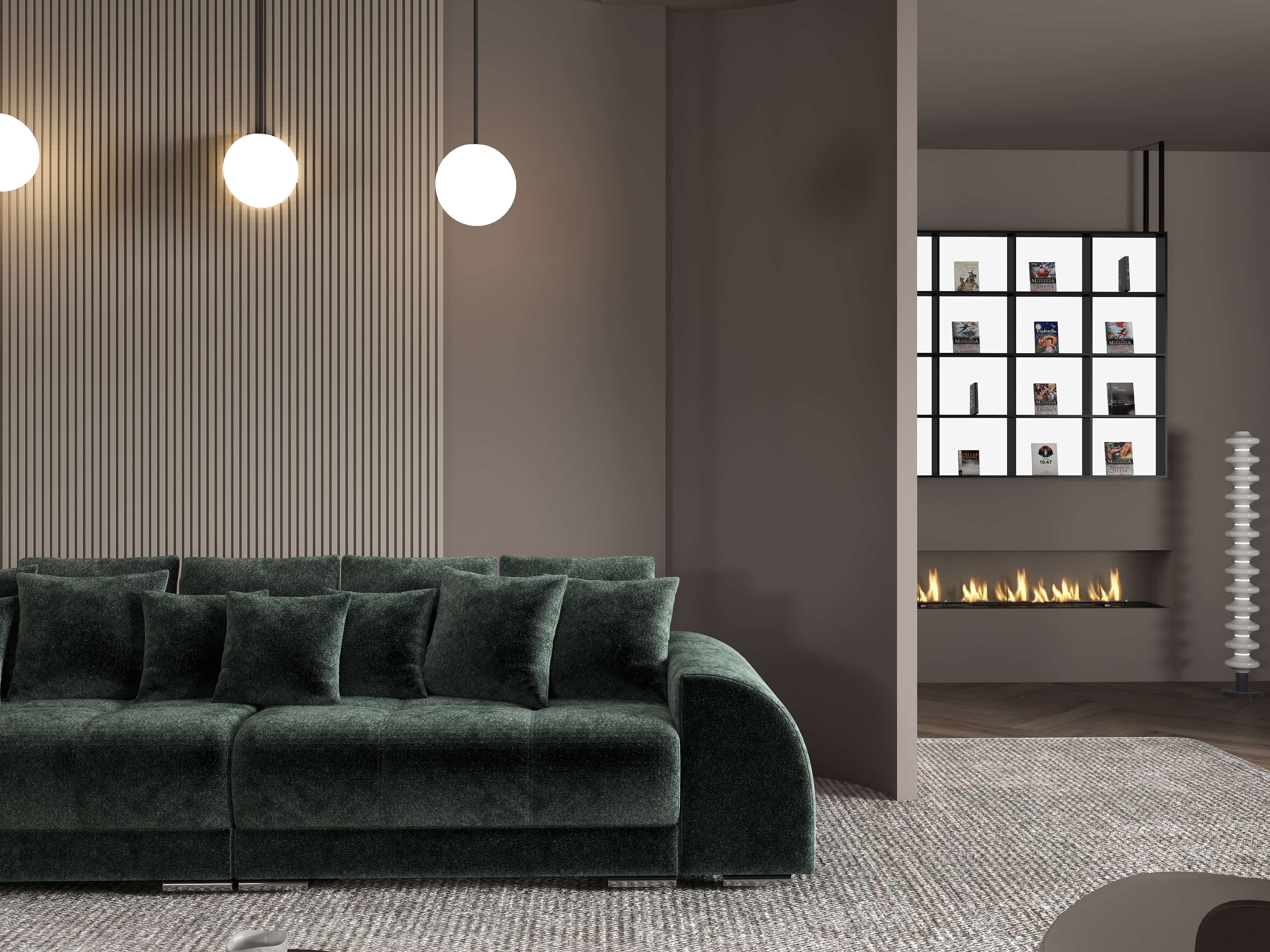 Canapea extensibilă dumonde cu 2 lăzi de depozitare si sezut confortabil din spuma HR, Verona Euphoria Green 310x100 cm Fabrica