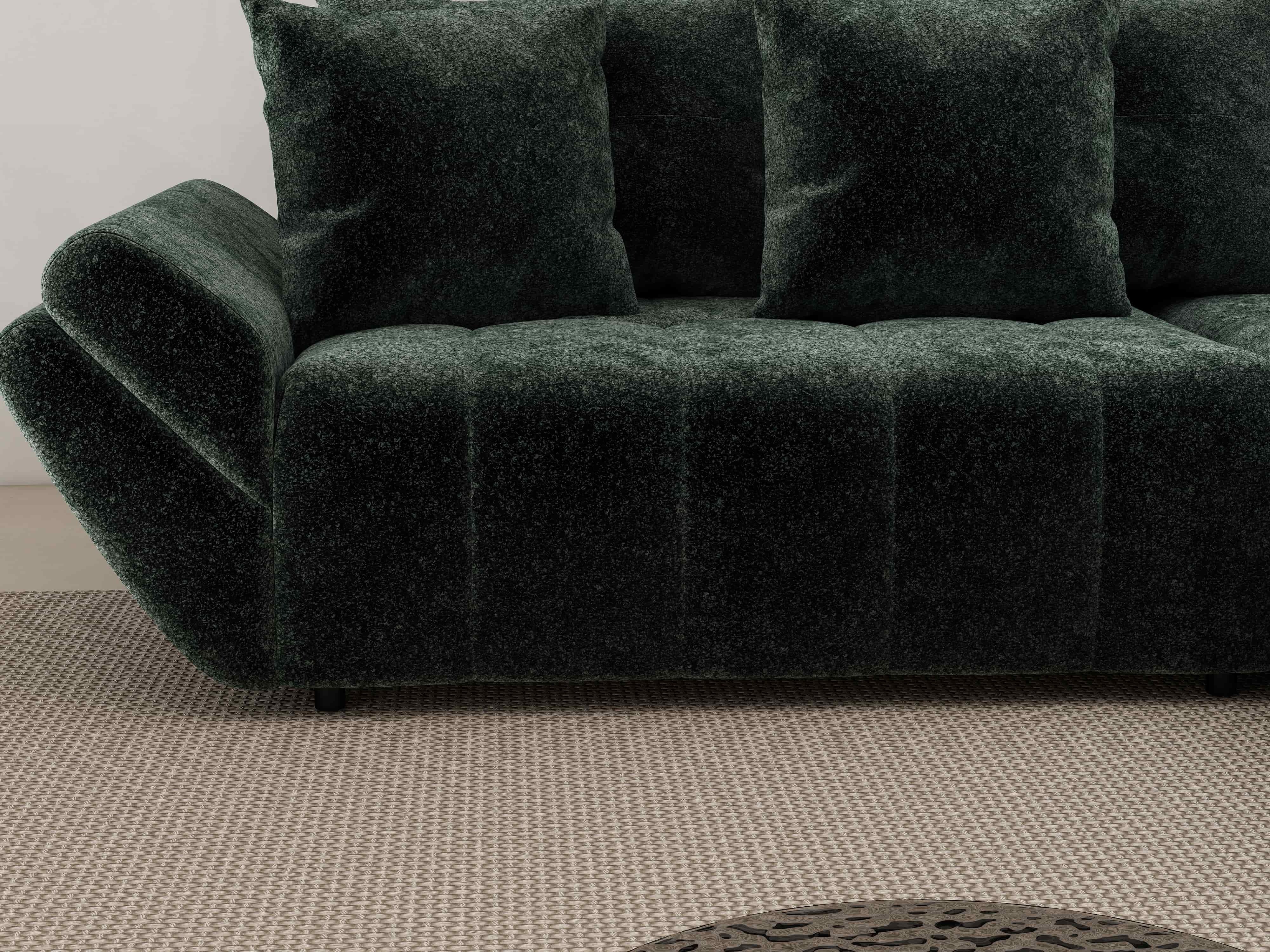 Colțar extensibil dumonde cu ladă de depozitare si sezut confortabil din spuma HR, Berlin Euphoria Verde 280x185 cm II Fabrica