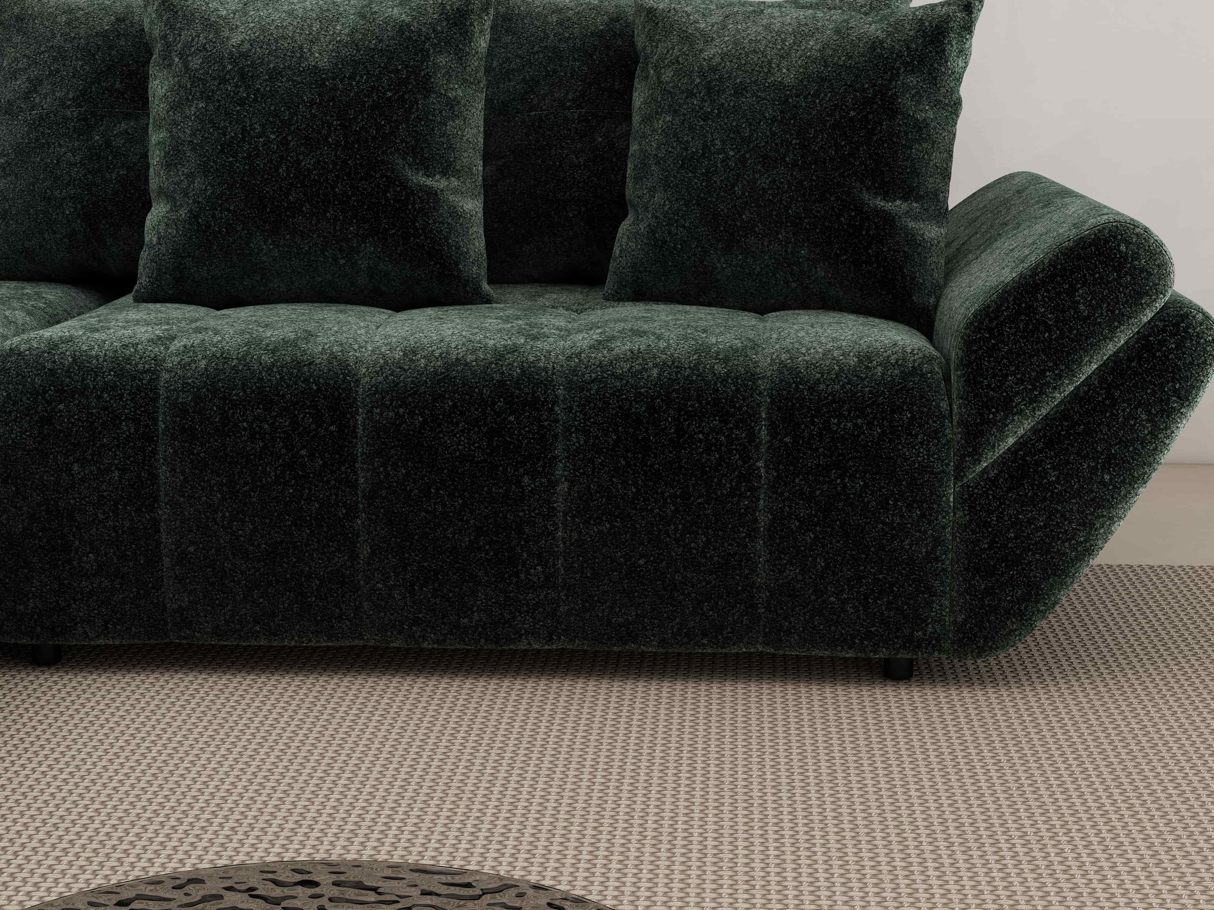 Colțar extensibil dumonde cu ladă de depozitare si sezut confortabil din spuma HR, Berlin Euphoria Verde 280x185 cm Fabrica