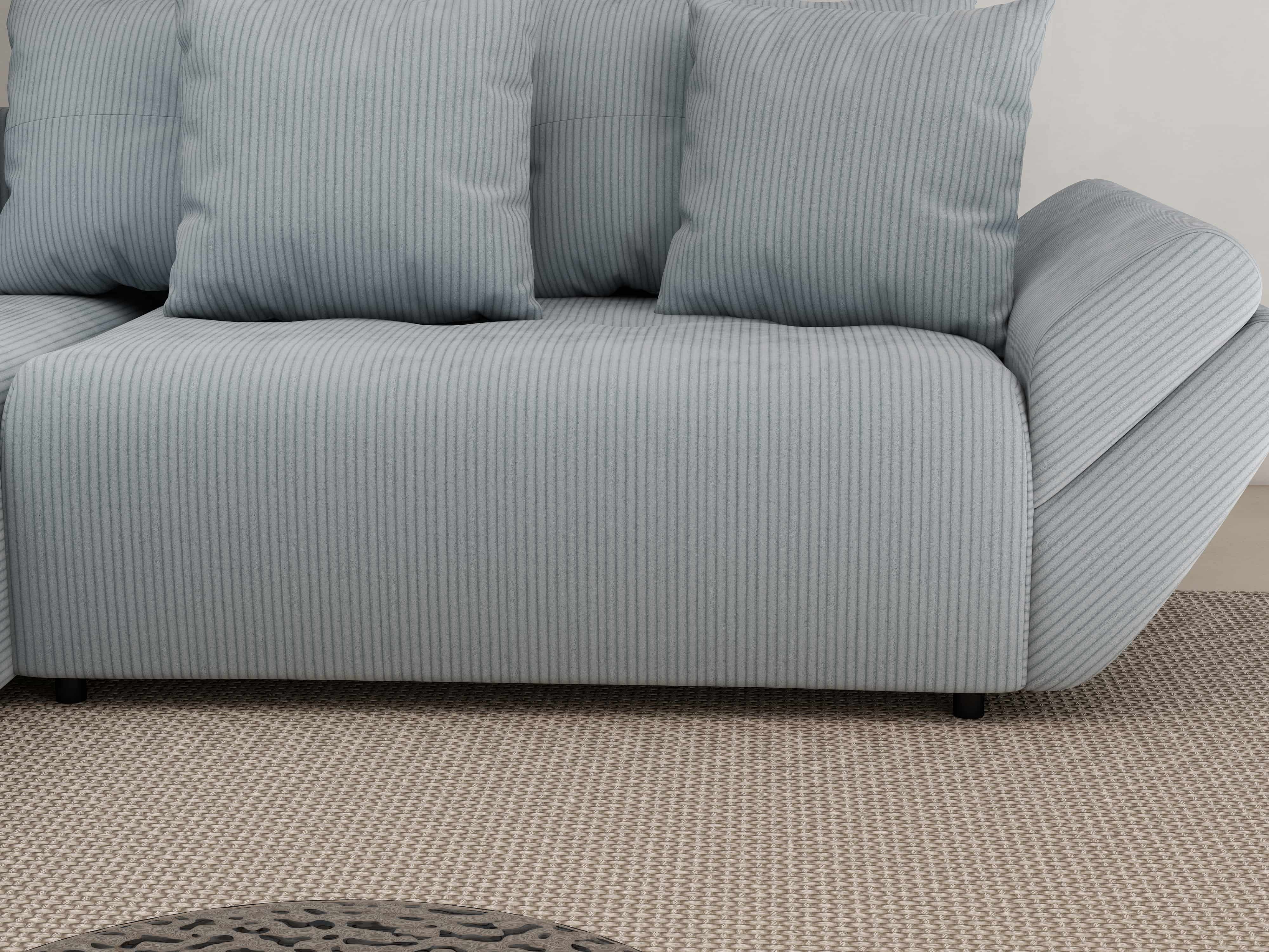 Colțar extensibil dumonde cu ladă de depozitare si sezut confortabil din spuma HR, Berlin Zoom Grey 280x185 cm Fabrica