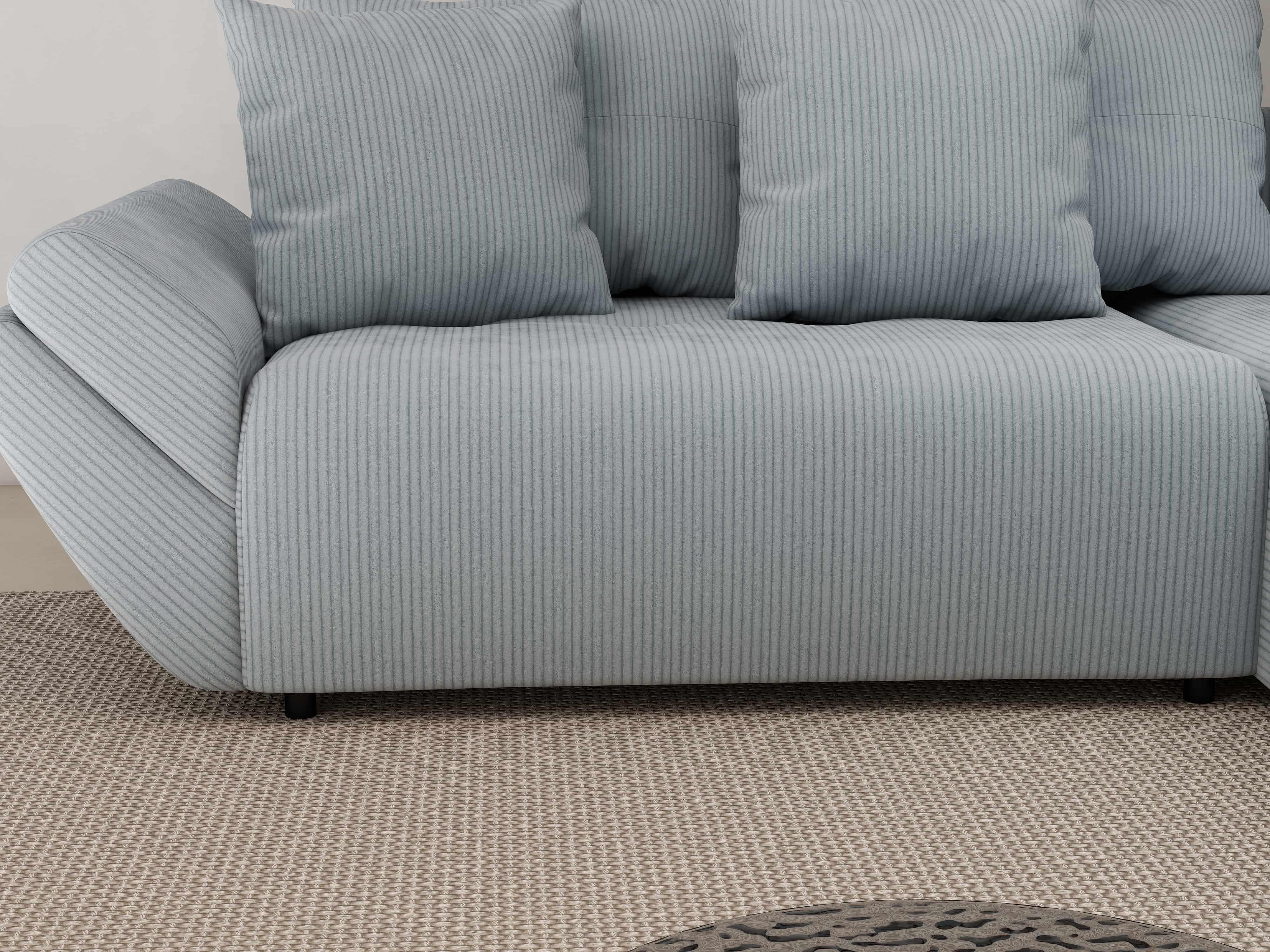 Colțar extensibil dumonde cu ladă de depozitare si sezut confortabil din spuma HR, Berlin Zoom Grey 280x185 cm II Fabrica