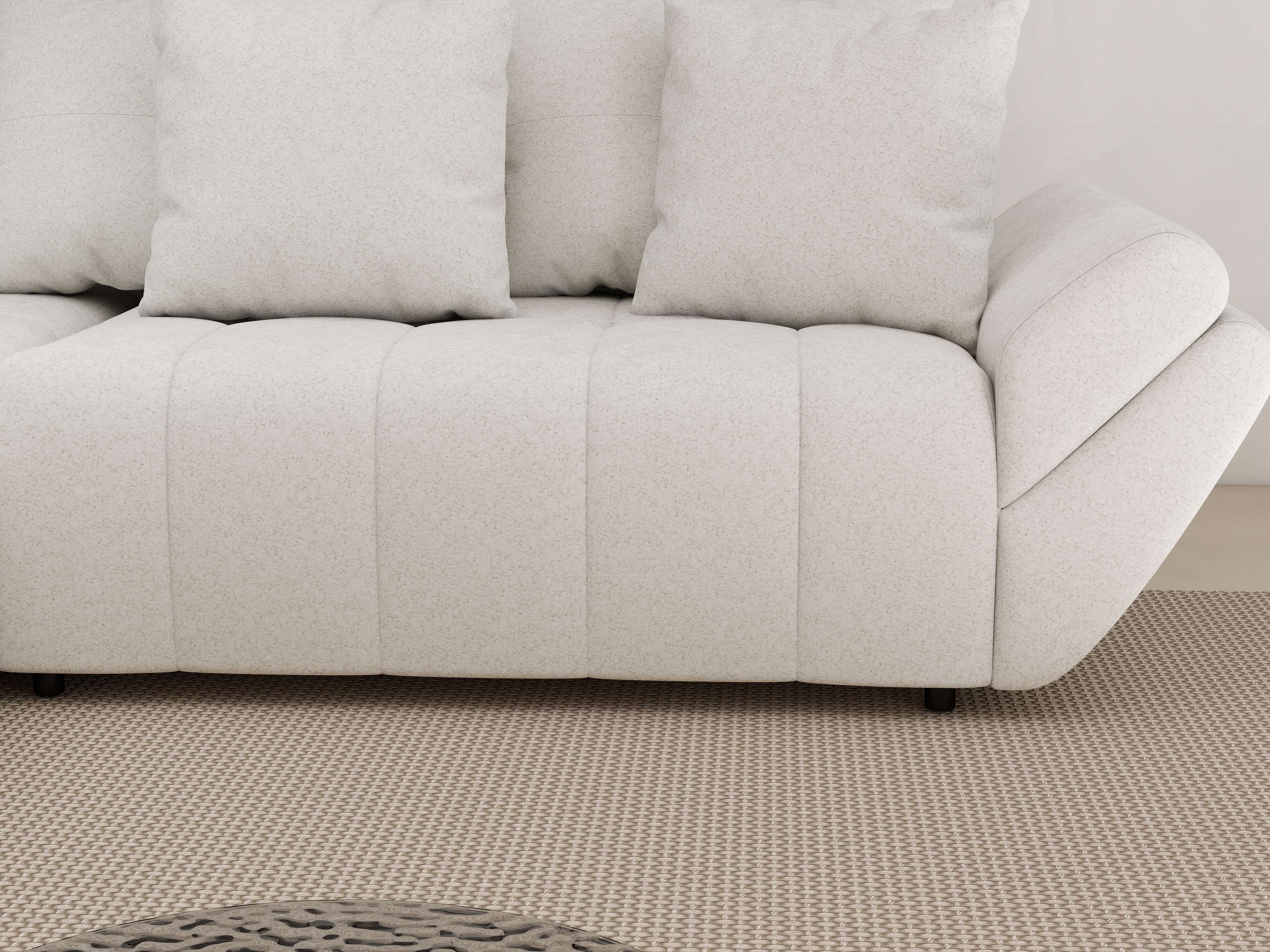 Colțar extensibil dumonde cu ladă de depozitare si sezut confortabil din spuma HR, Berlin Euphoria Ivory 280x185 cm Fabrica