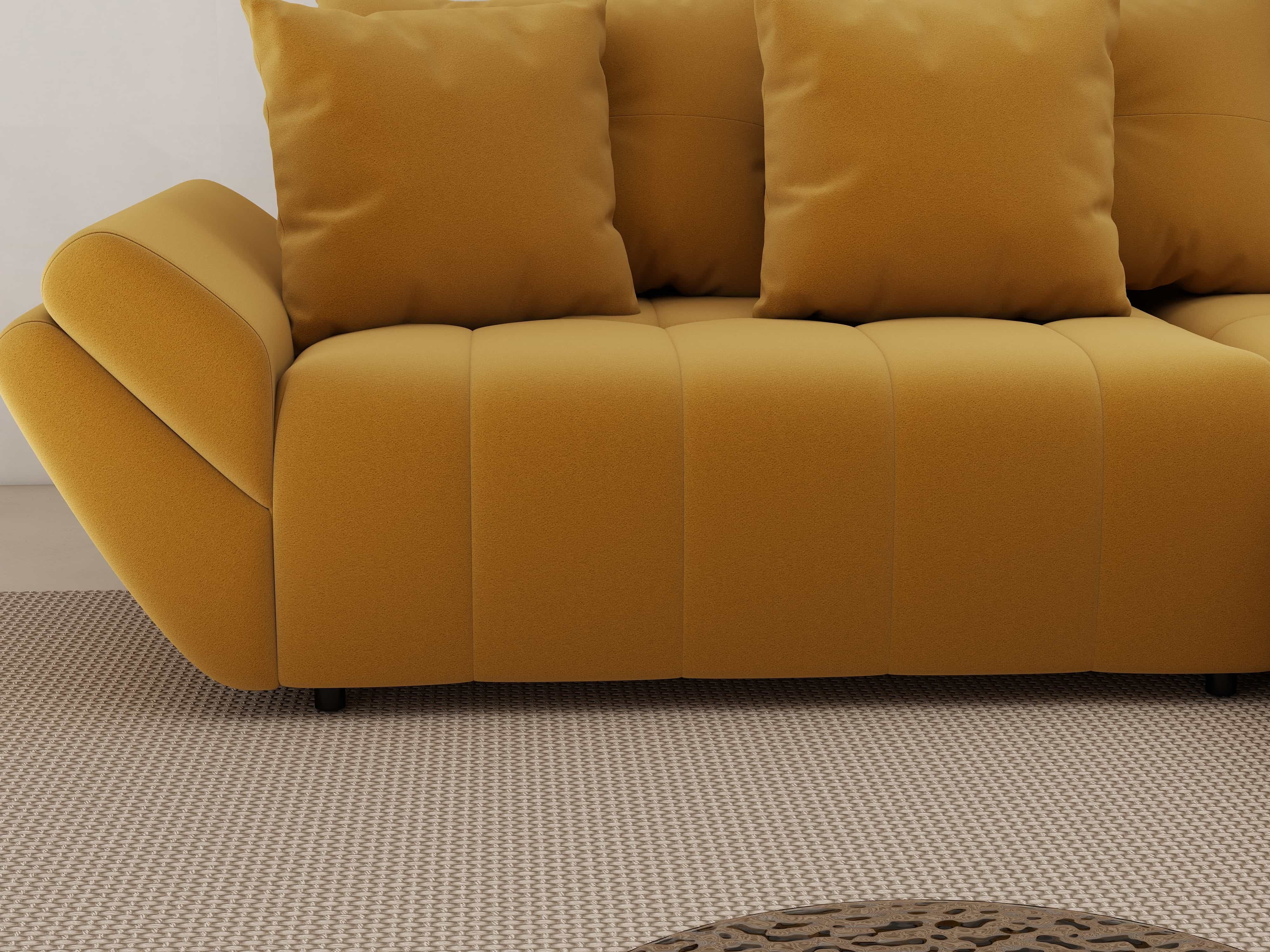 Colțar extensibil dumonde cu ladă de depozitare si sezut confortabil din spuma HR, Berlin Royal Mustar 280x185 cm II Fabrica