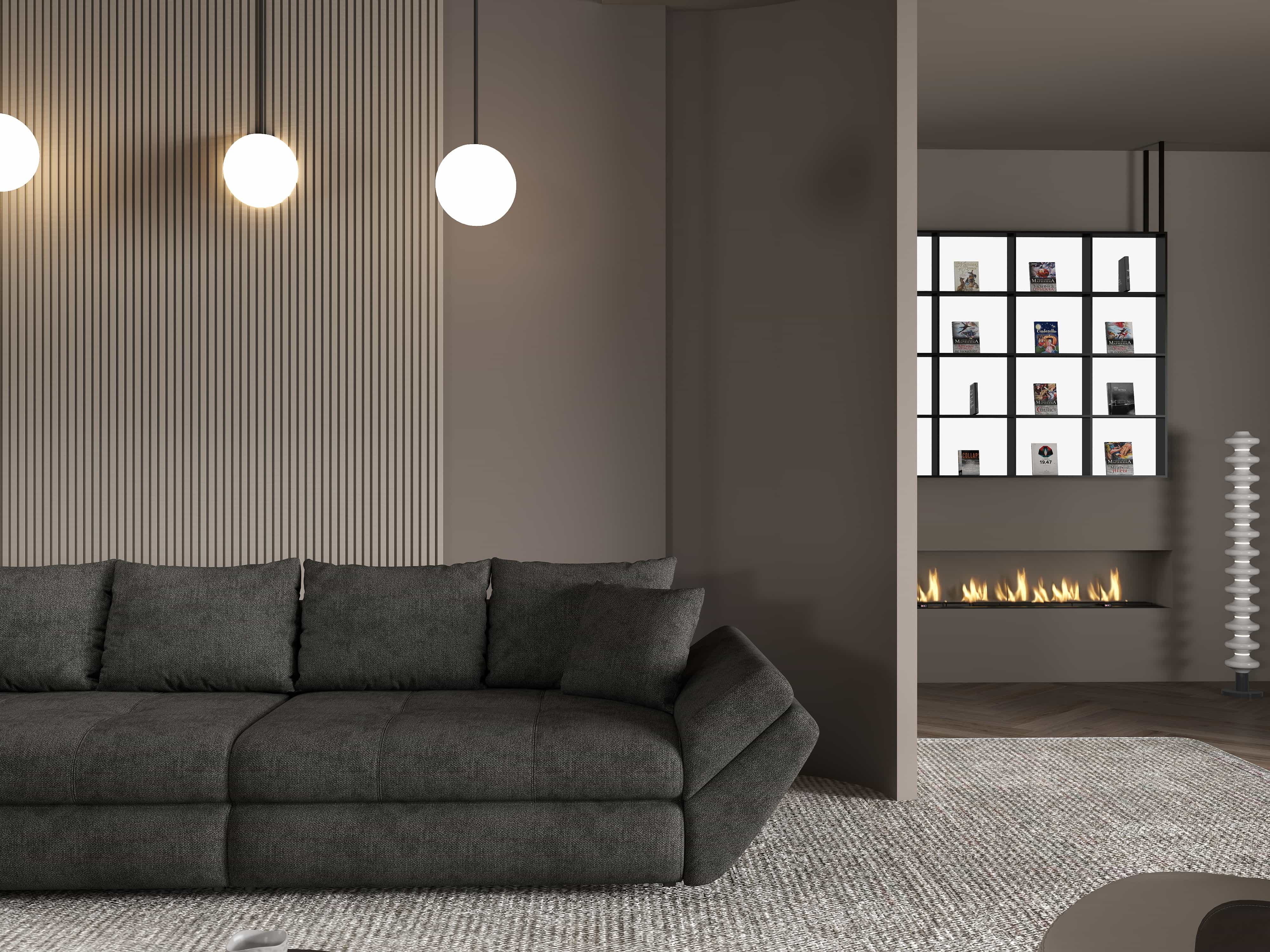 Canapea extensibilă dumonde cu ladă de depozitare si sezut confortabil din spuma HR, Loana Enjoy Negru 300x100 cm Fabrica