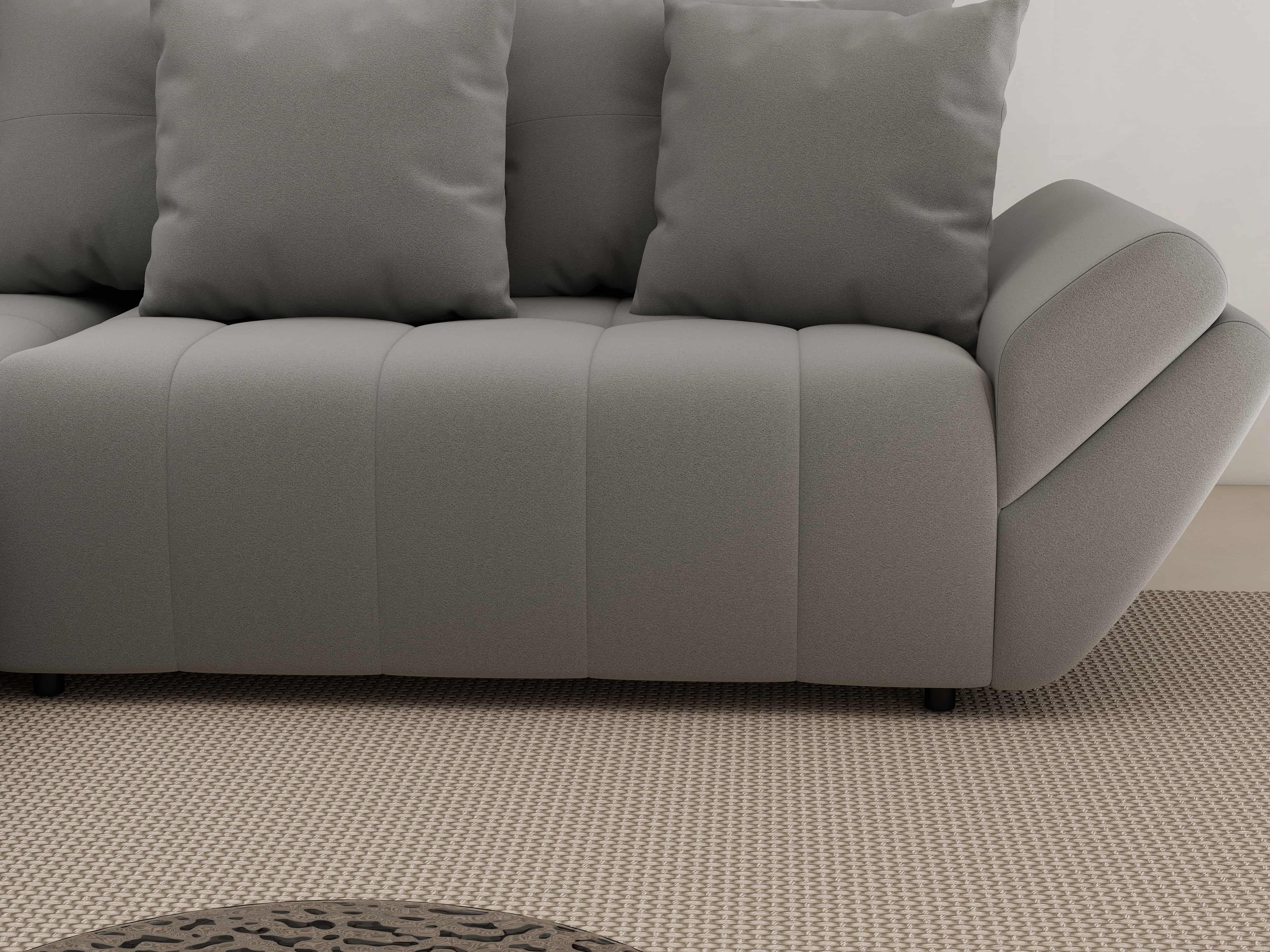 Colțar extensibil dumonde cu ladă de depozitare si sezut confortabil din spuma HR, Berlin Royal Gri 280x185 cm Fabrica