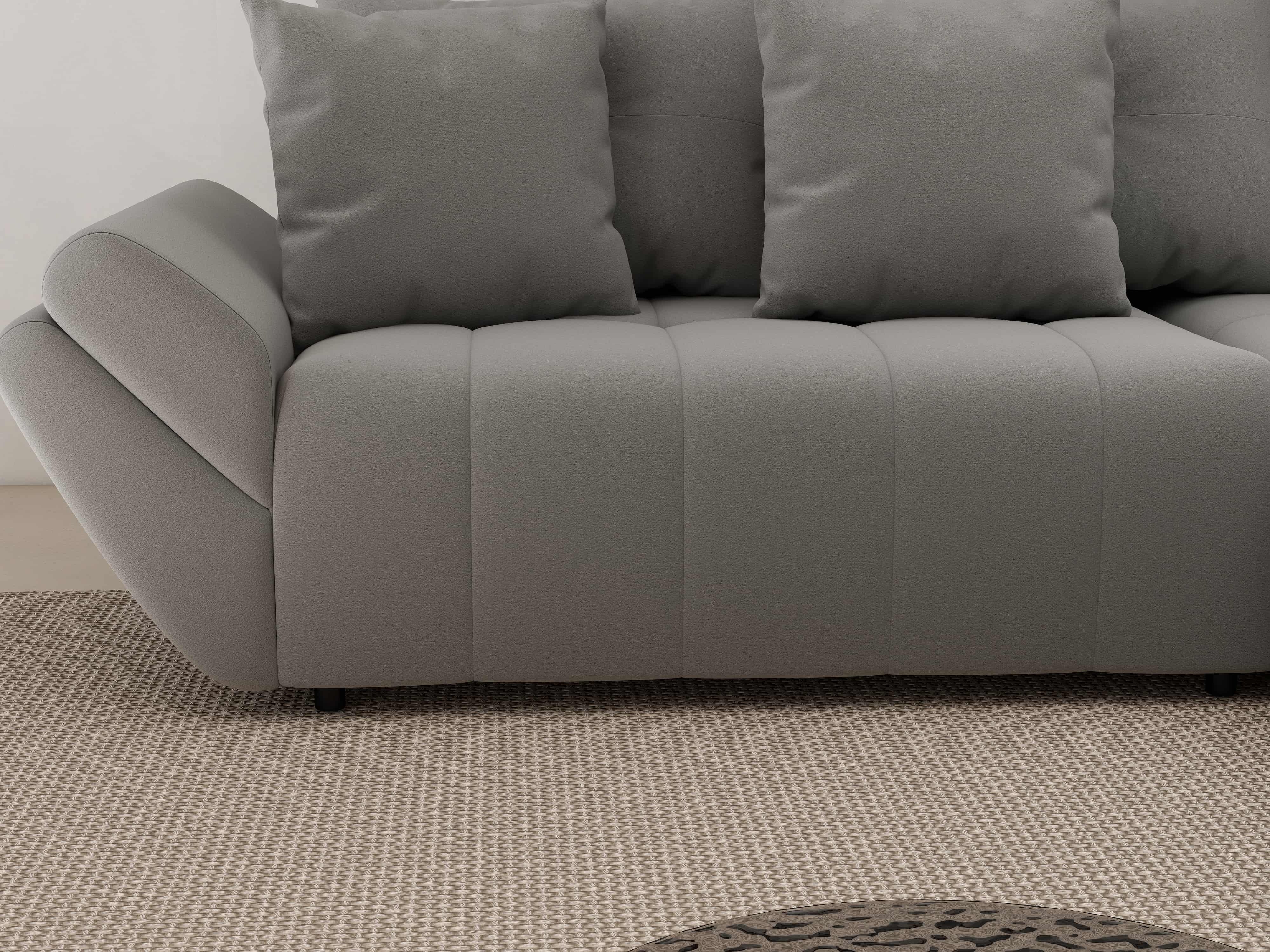 Colțar extensibil dumonde cu ladă de depozitare si sezut confortabil din spuma HR, Berlin Royal Gri 280x185 cm II Fabrica