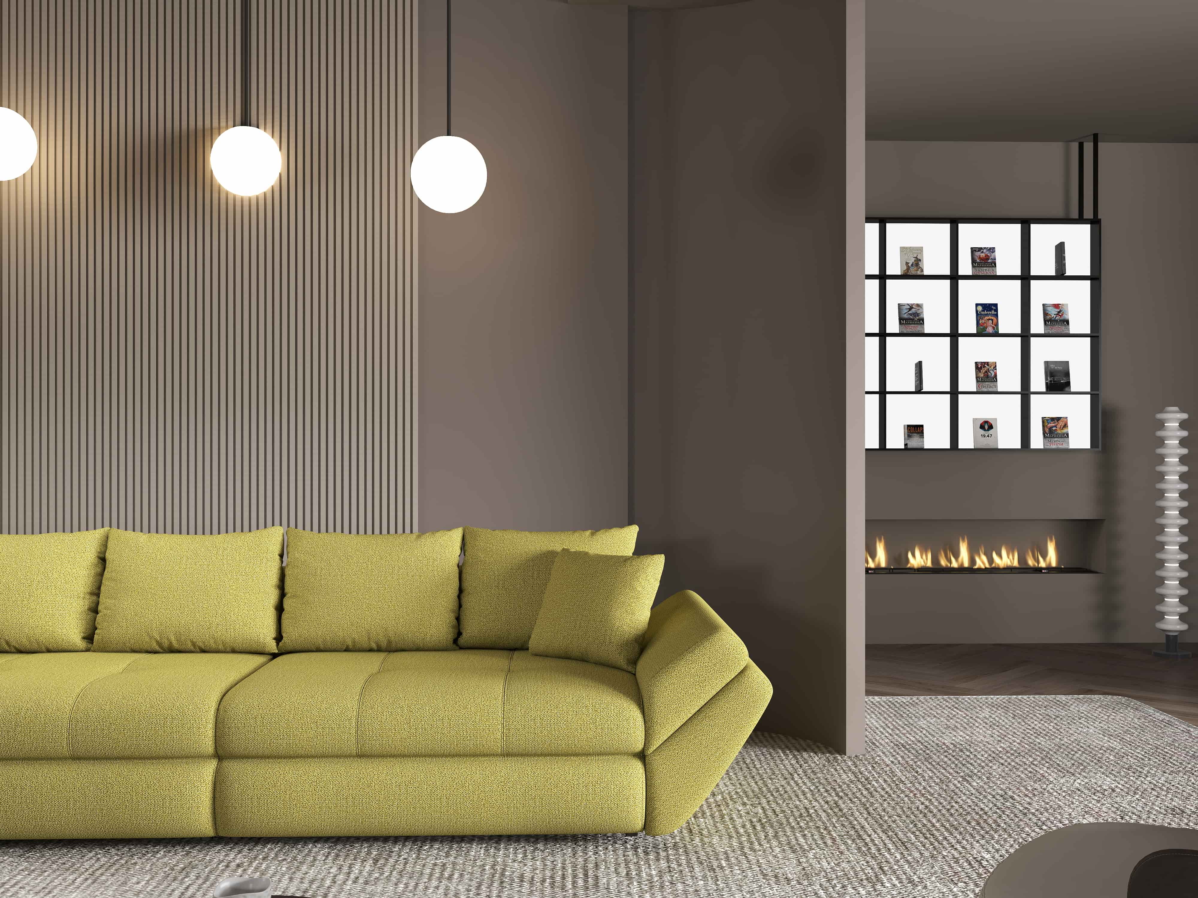 Canapea extensibilă dumonde cu ladă de depozitare si sezut confortabil din spuma HR, Loana Enjoy Verde 300x100 cm Fabrica