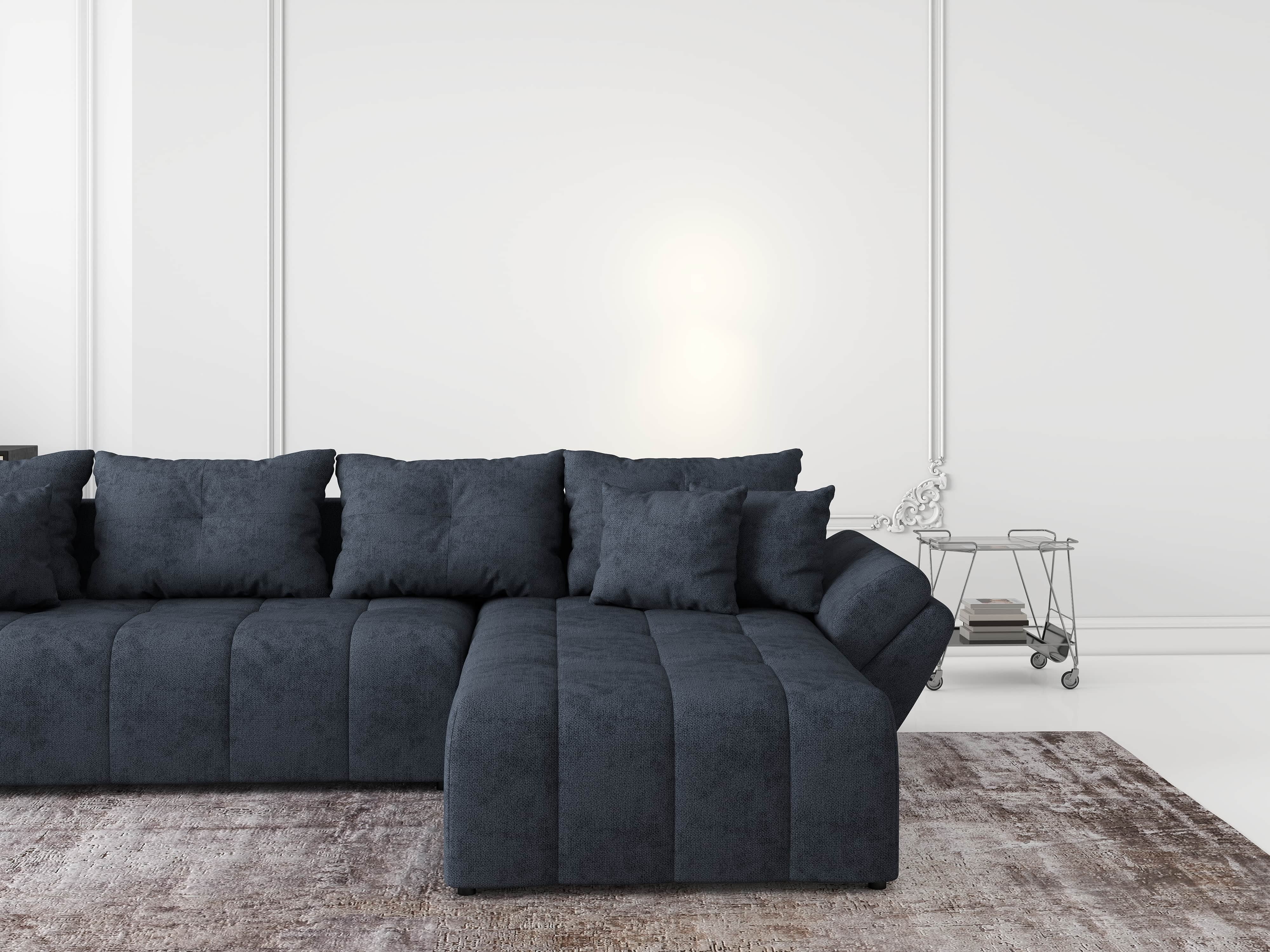 Colțar extensibil dumonde cu ladă de depozitare si sezut confortabil din spuma HR,Berlin XL Enjoy Antracit 350x185 cm II Fabrica