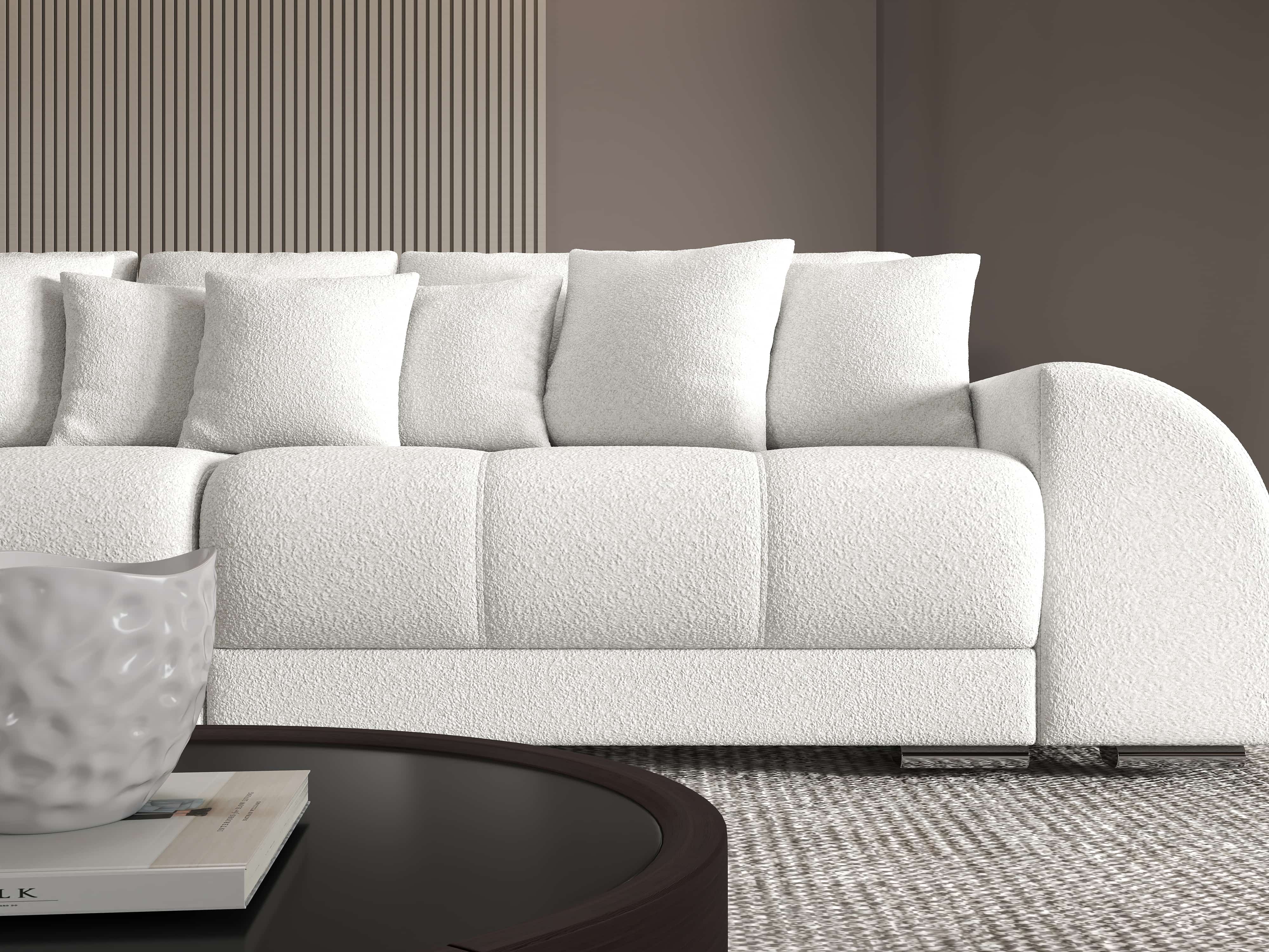 Canapea extensibilă dumonde cu 2 lăzi de depozitare si sezut confortabil din spuma HR, Verona Euphoria Ivory 310x100 cm Fabrica
