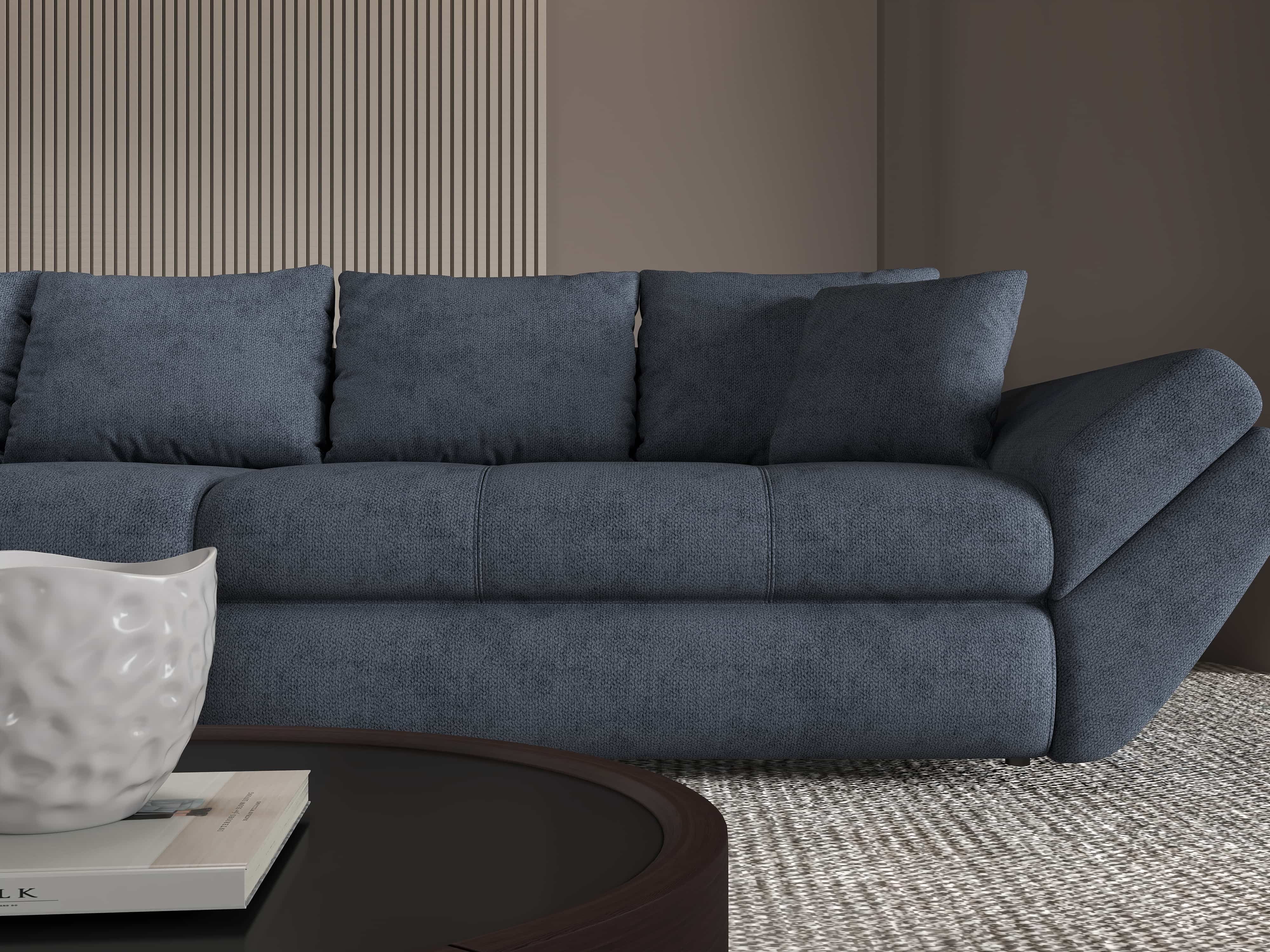 Canapea extensibilă dumonde cu ladă de depozitare si sezut confortabil din spuma HR, Loana Enjoy Antracit 300x100 cm Fabrica