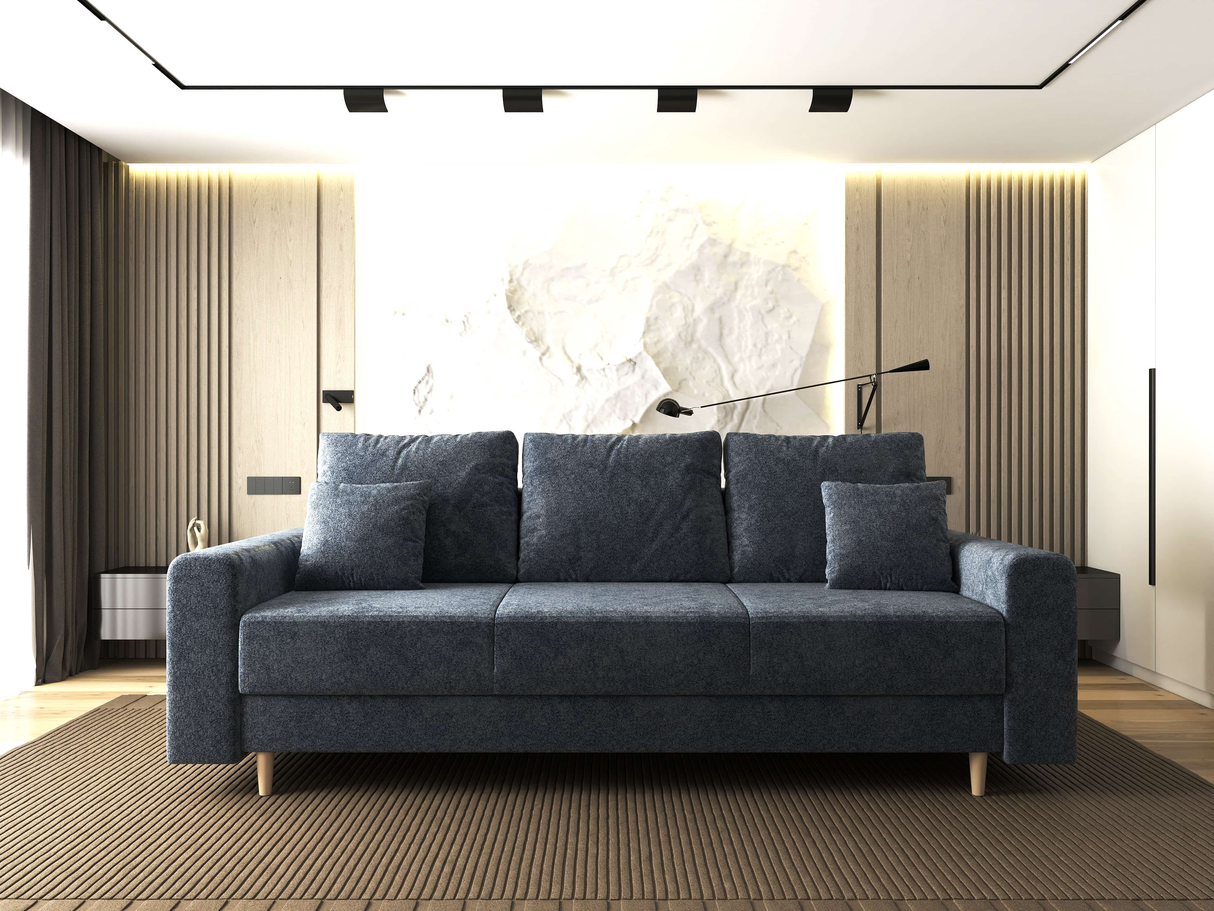 Canapea extensibilă dumonde cu ladă de depozitare si sezut confortabil din spuma HR, Kronos Euphoria Grafit 210x100 cm fabrica