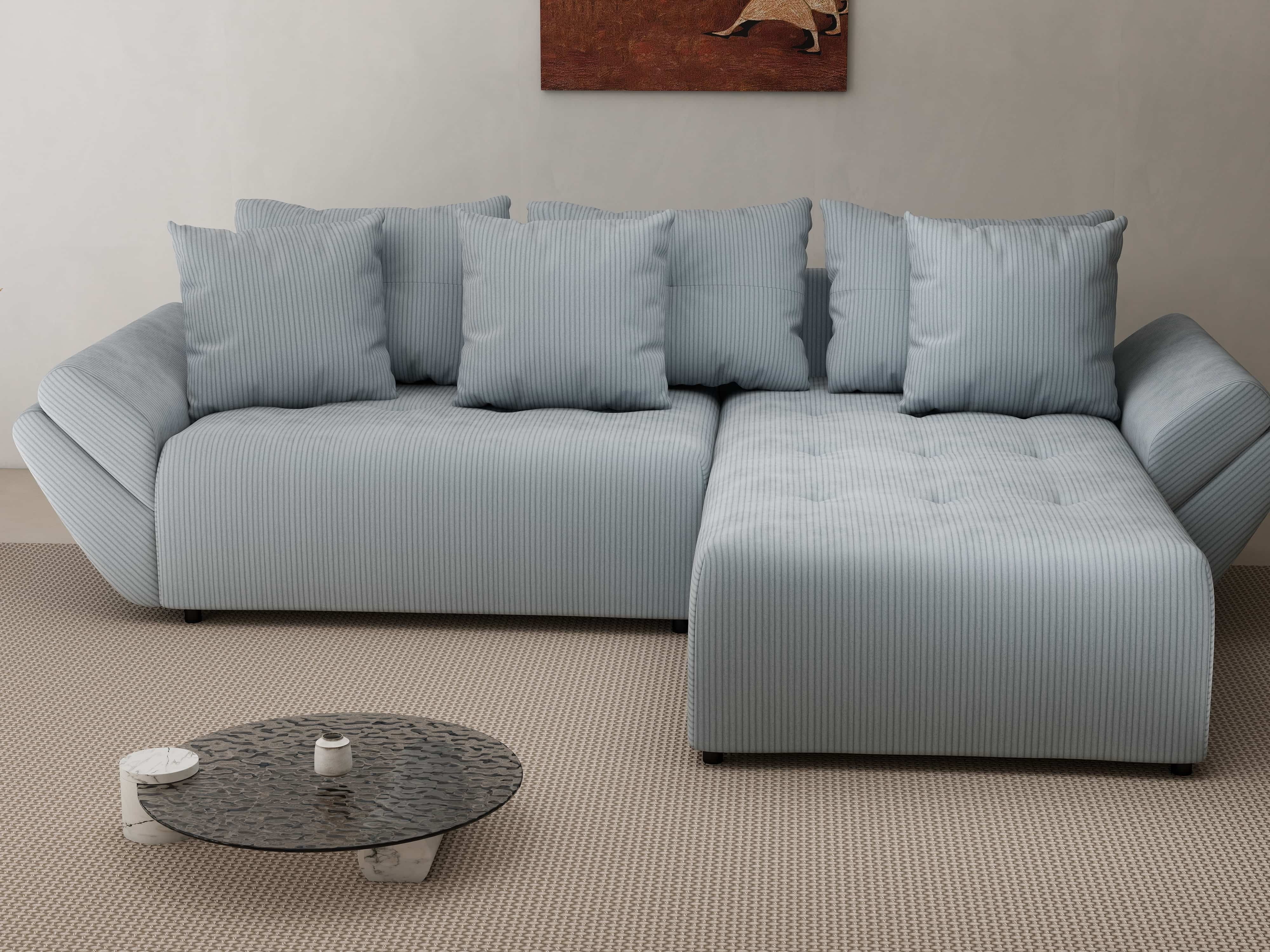 Colțar extensibil dumonde cu ladă de depozitare si sezut confortabil din spuma HR, Berlin Zoom Grey 280x185 cm II Fabrica